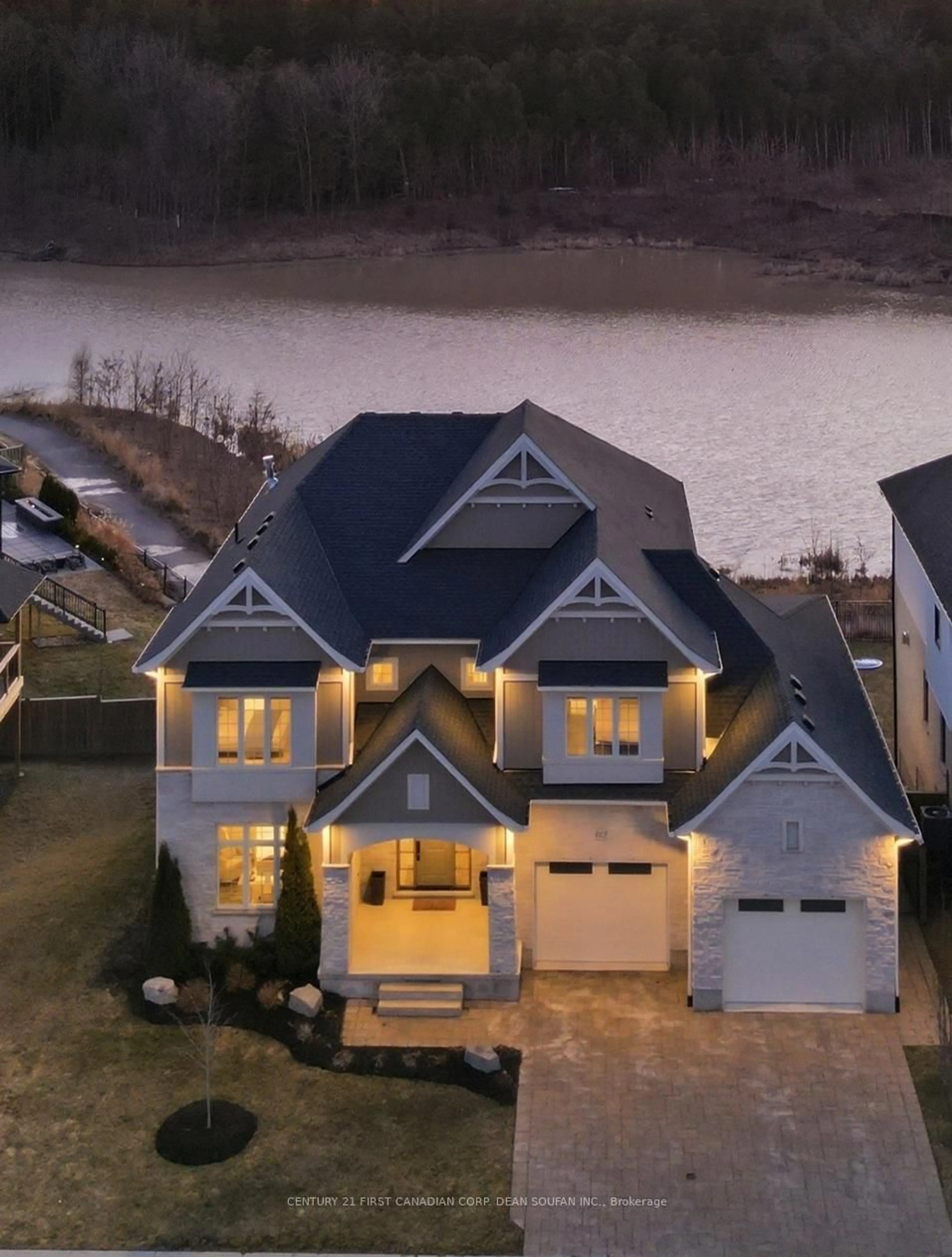 A pic from outside/outdoor area/front of a property/back of a property/a pic from drone, water/lake/river/ocean view for 4121 Winterberry Dr, London South Ontario N6P 0H6