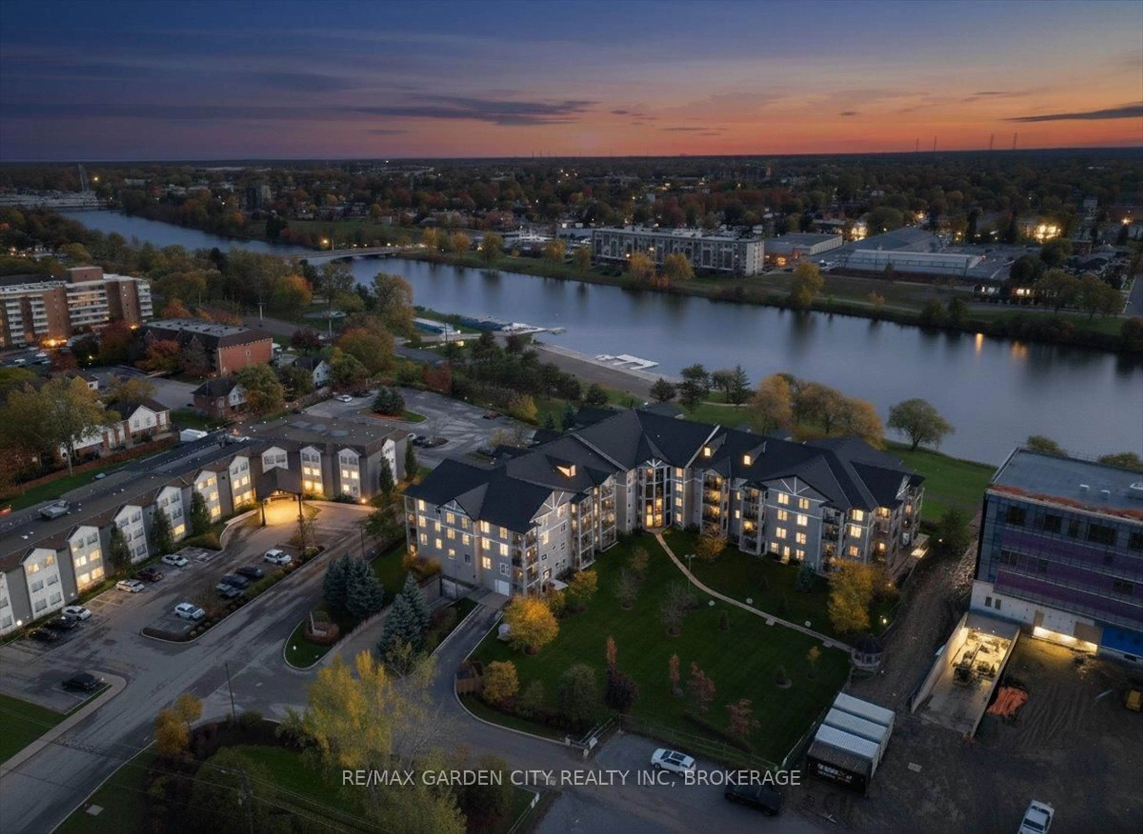 A pic from outside/outdoor area/front of a property/back of a property/a pic from drone, water/lake/river/ocean view for 330 Prince Charles Dr #1402, Welland Ontario L3C 7B3