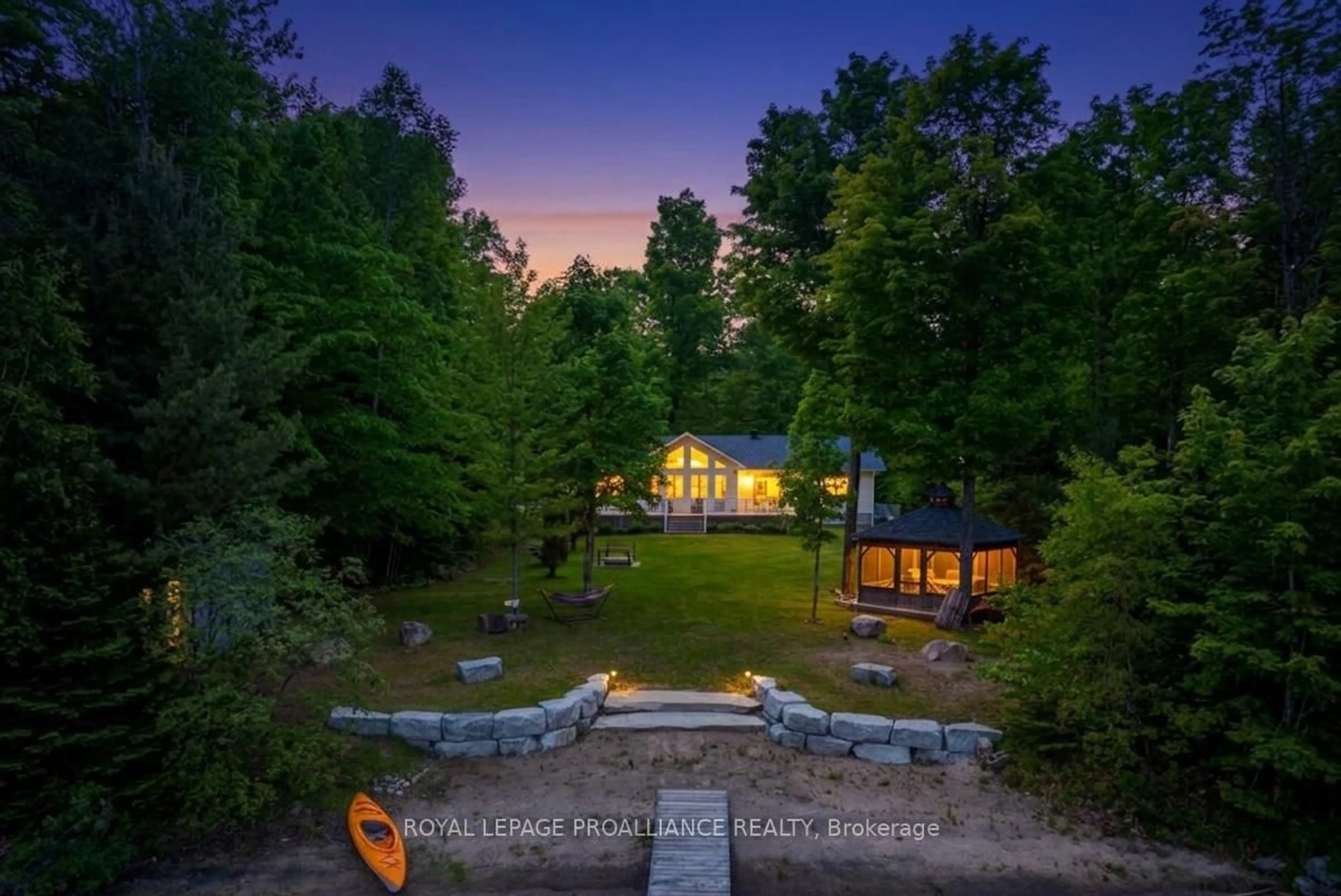 A pic from outside/outdoor area/front of a property/back of a property/a pic from drone, forest/trees view for 1134 North Shore Rd Rd, Plevna Ontario K0H 2M0