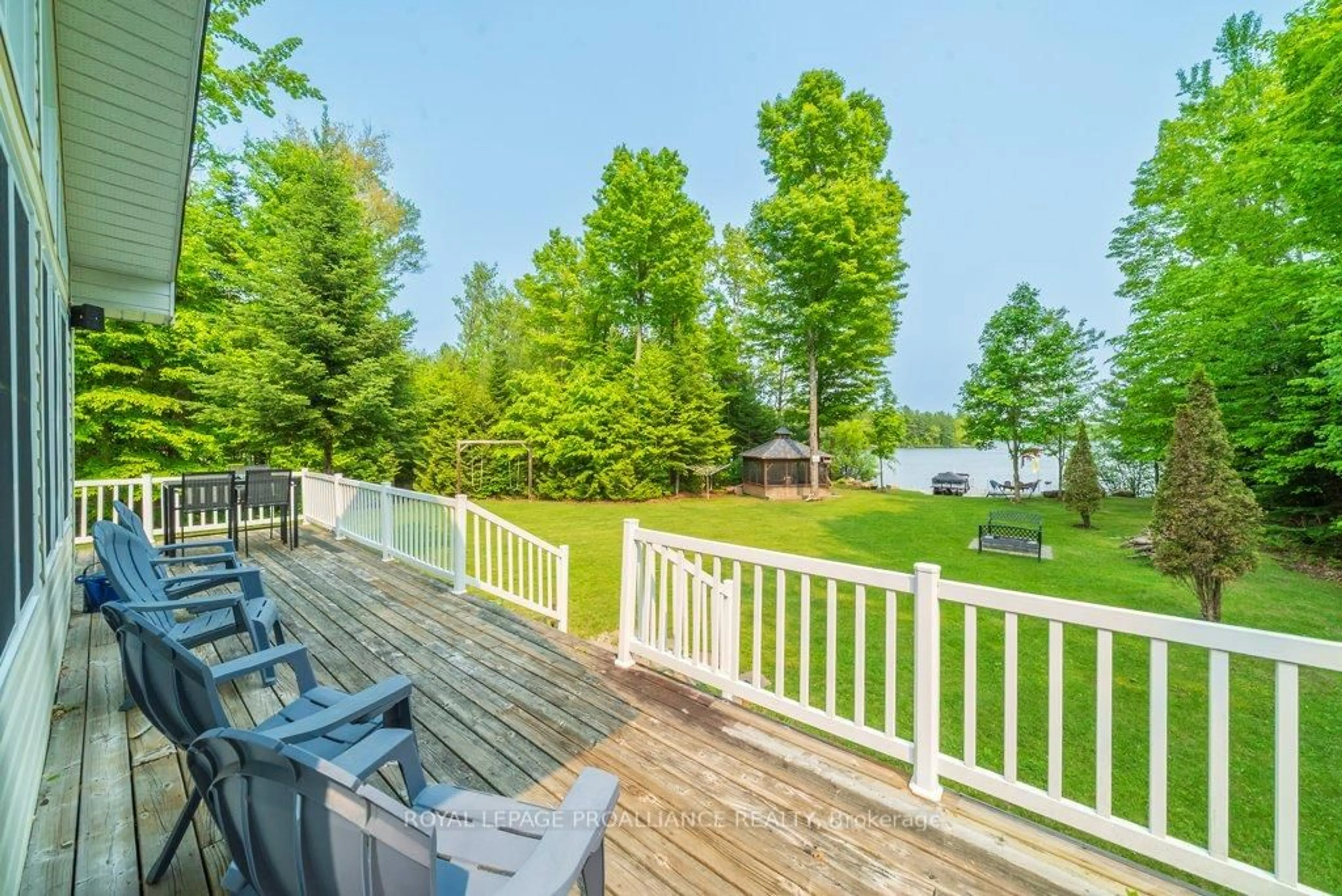 Patio, water/lake/river/ocean view for 1134 North Shore Rd Rd, Plevna Ontario K0H 2M0