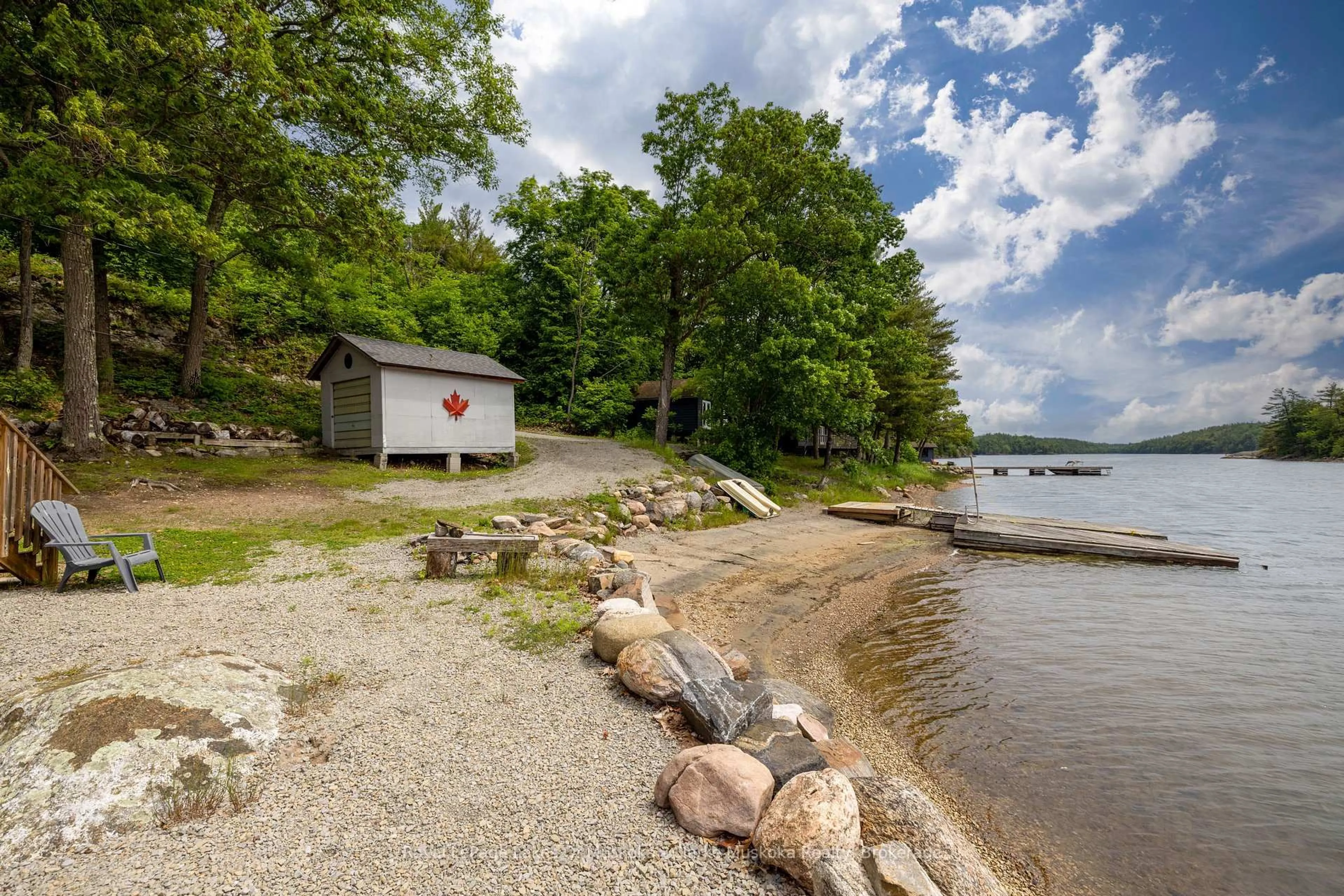 Patio, water/lake/river/ocean view for 709 Harrison Tr, Georgian Bay Ontario L0K 1S0