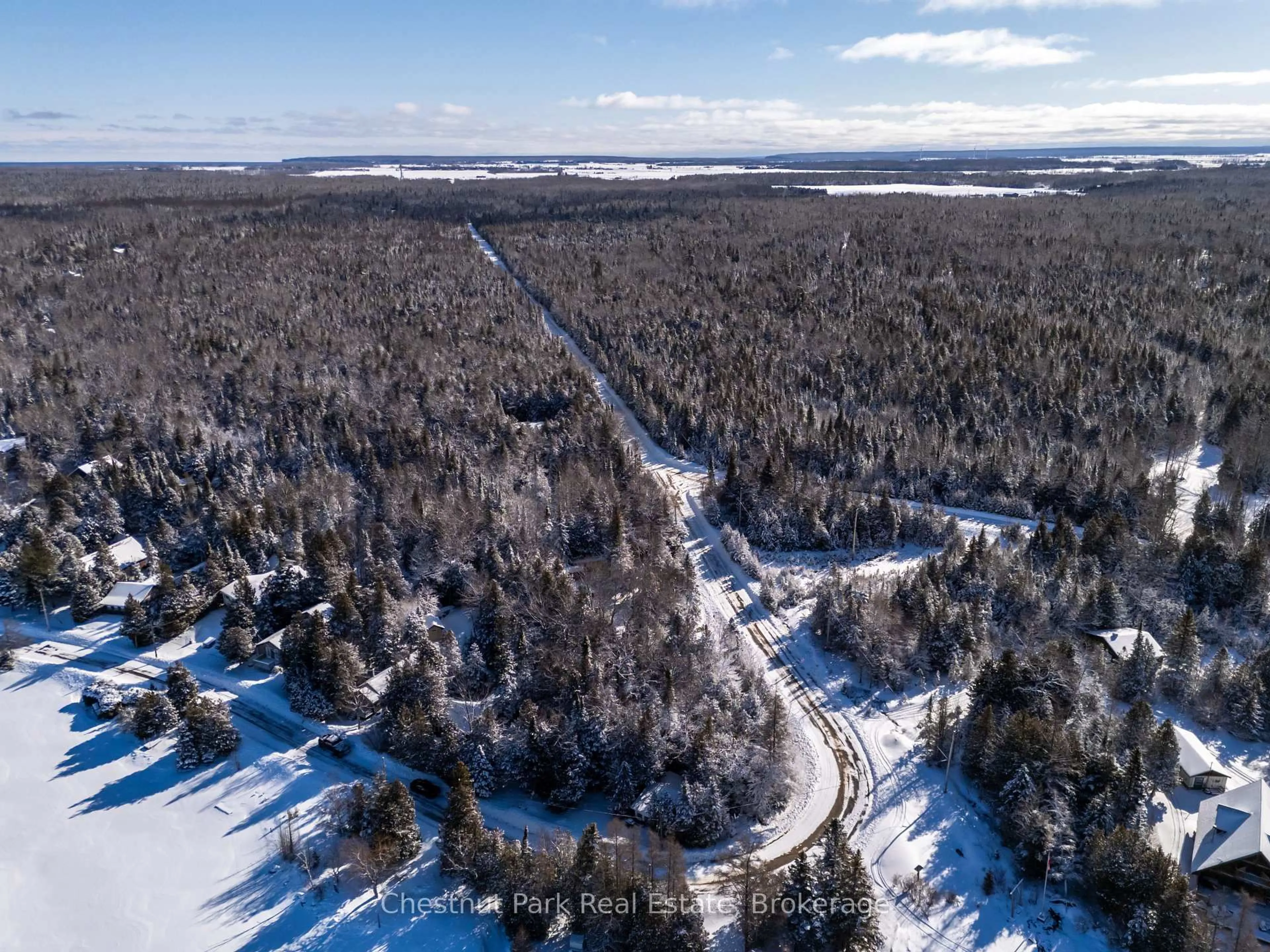 A pic from outside/outdoor area/front of a property/back of a property/a pic from drone, forest/trees view for 154 Myles Bay Shore Rd, Northern Bruce Peninsula Ontario N0H 1W0