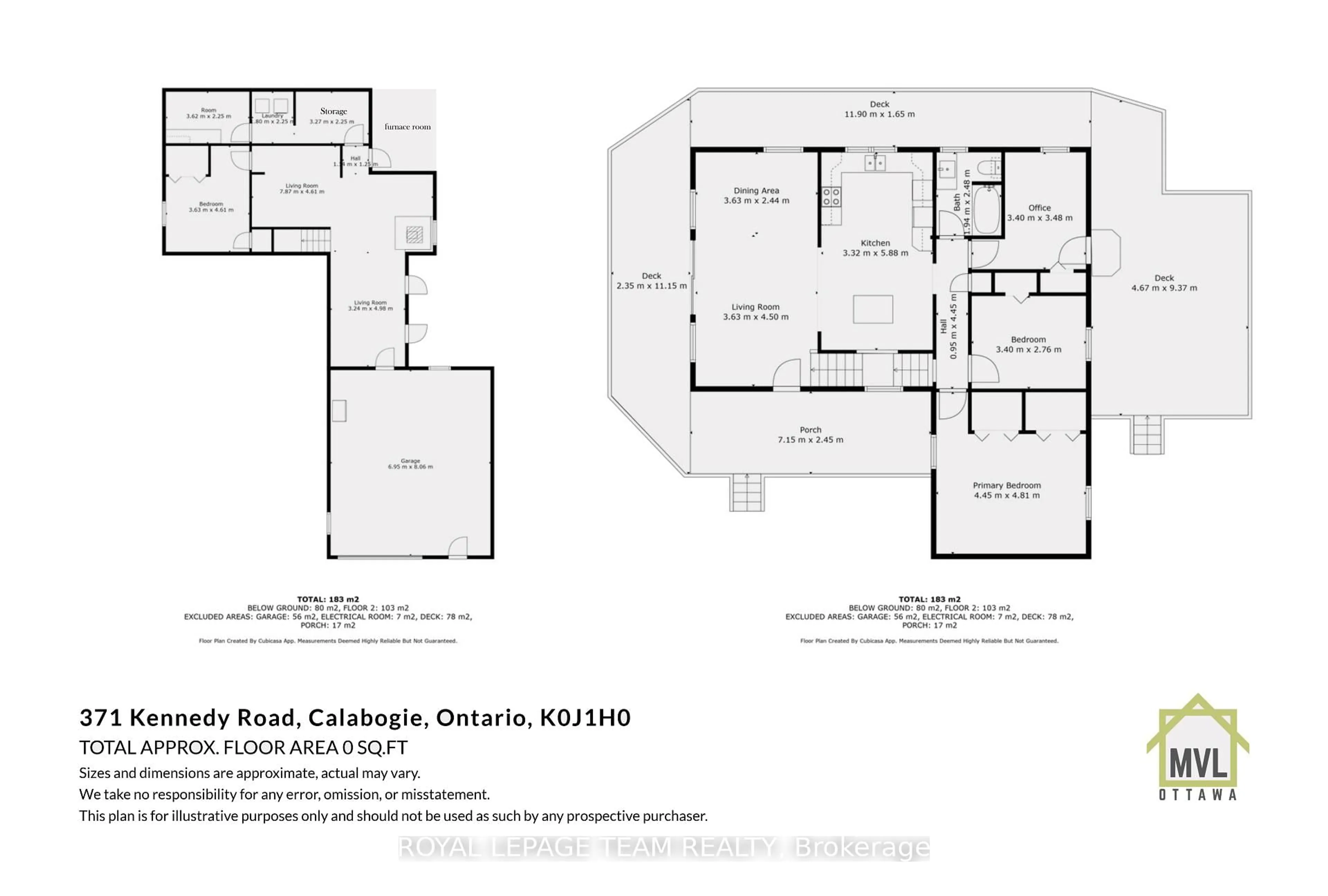 Floor plan for 371 Kennedy Rd, Calabogie Ontario K0J 1H0