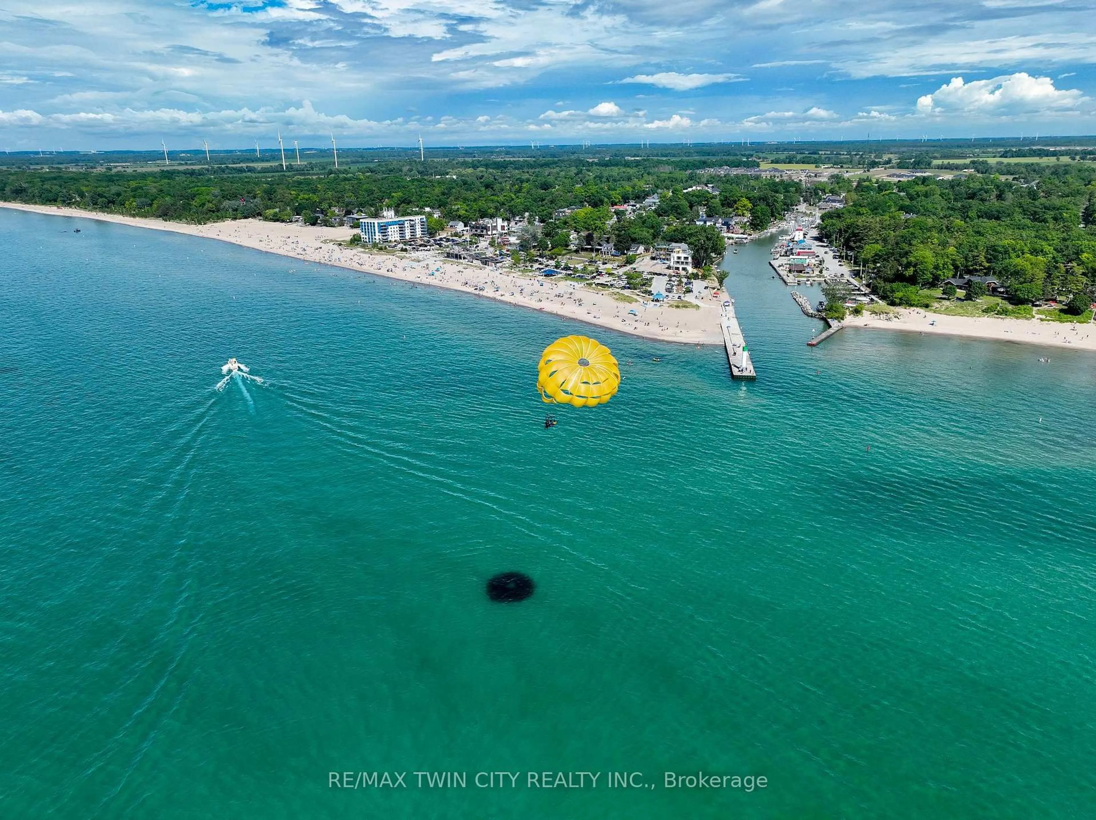 A pic from outside/outdoor area/front of a property/back of a property/a pic from drone, water/lake/river/ocean view for 55 Centre St, Lambton Shores Ontario N0M 1T0