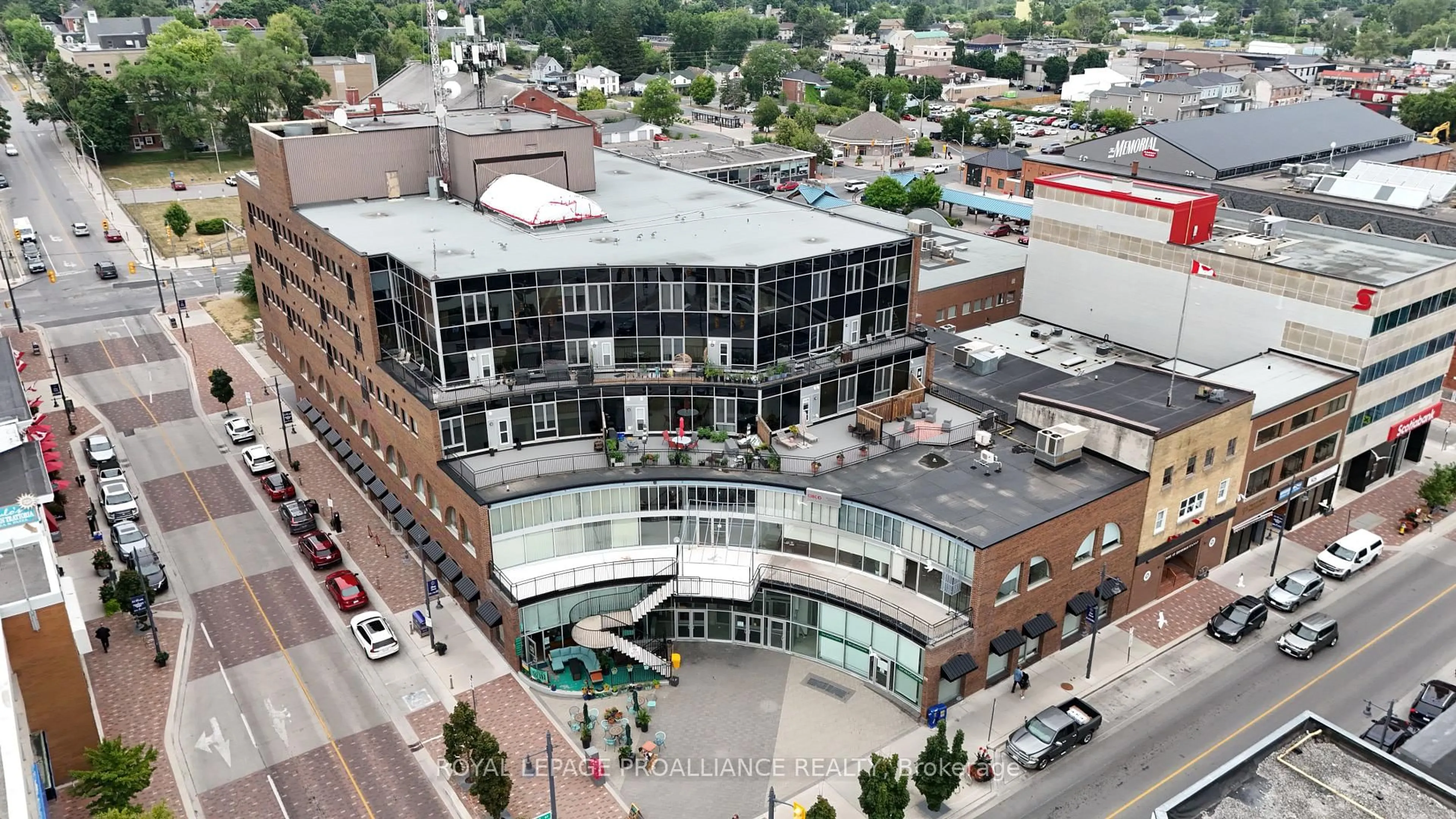 A pic from outside/outdoor area/front of a property/back of a property/a pic from drone, city buildings view from balcony for 199 Front St #303, Belleville Ontario K8N 5H5