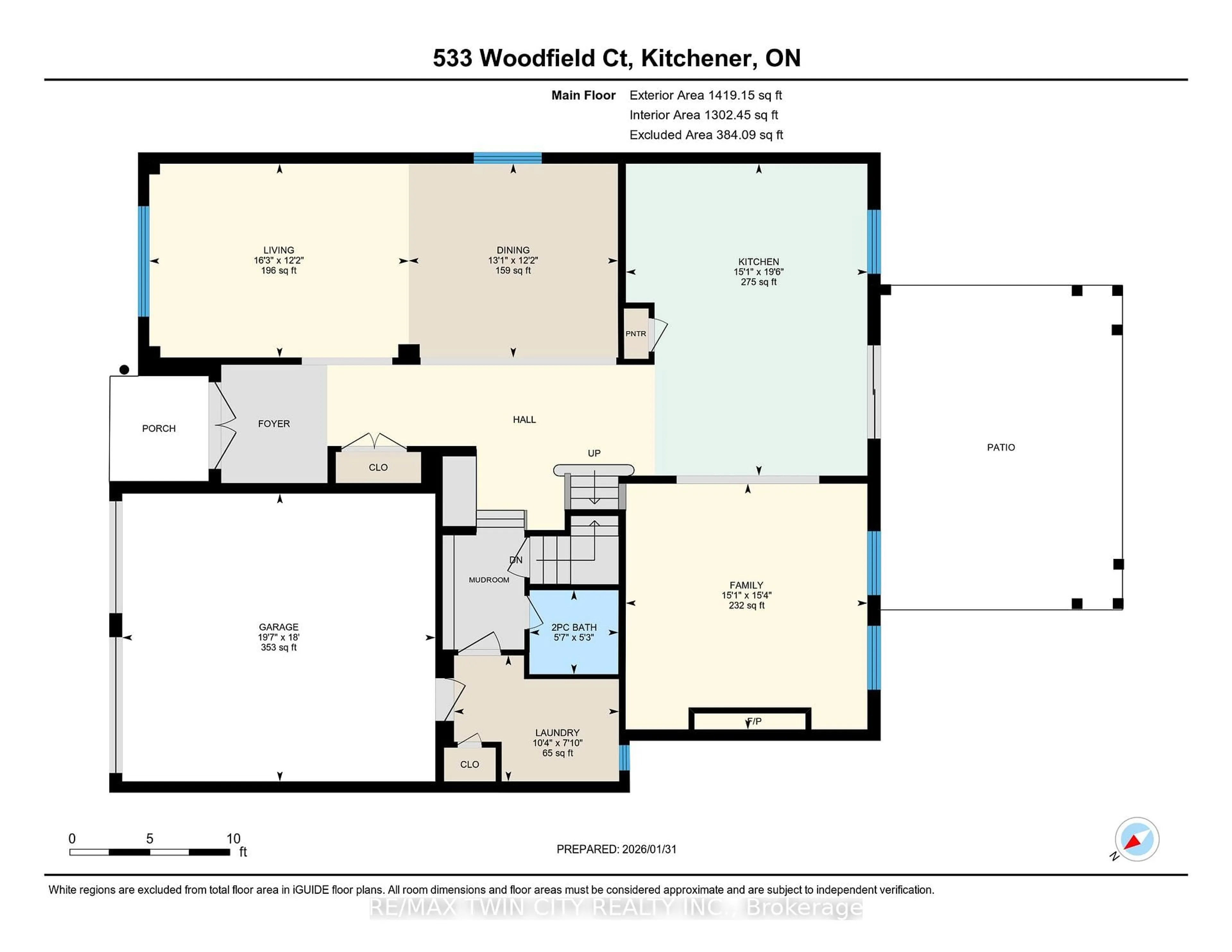 Floor plan for 533 Woodfield Crt, Kitchener Ontario N2P 2S8
