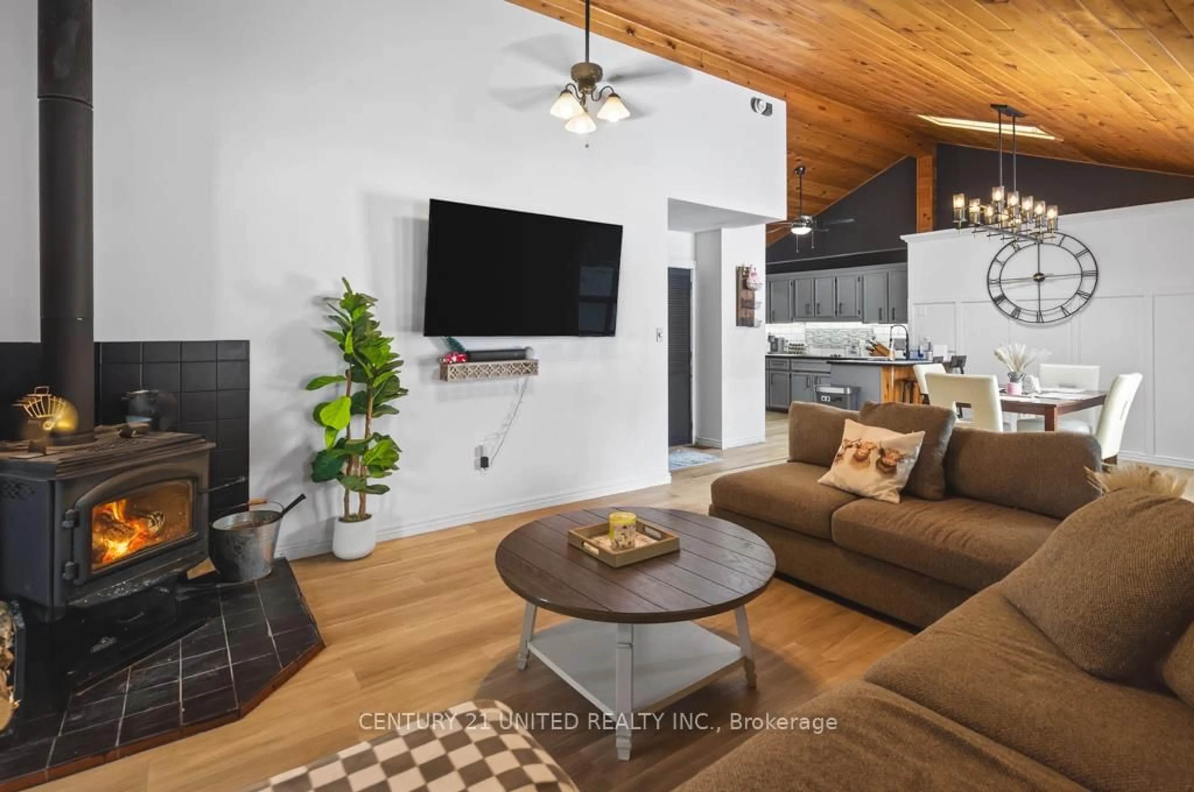 Living room with furniture, wood/laminate floor for 17 Fire Rte 79, Trent Lakes Ontario K0L 1J0