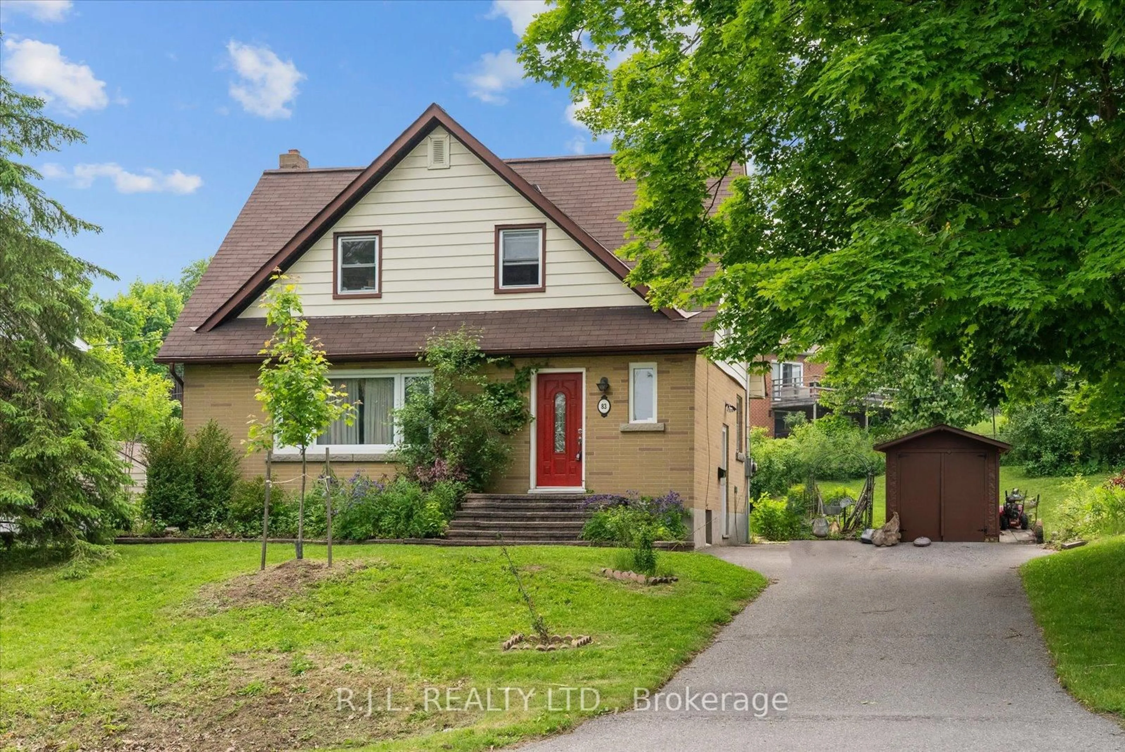 Home with brick exterior material, street for 83 Greenhill Dr, Peterborough Ontario K9J 6E2