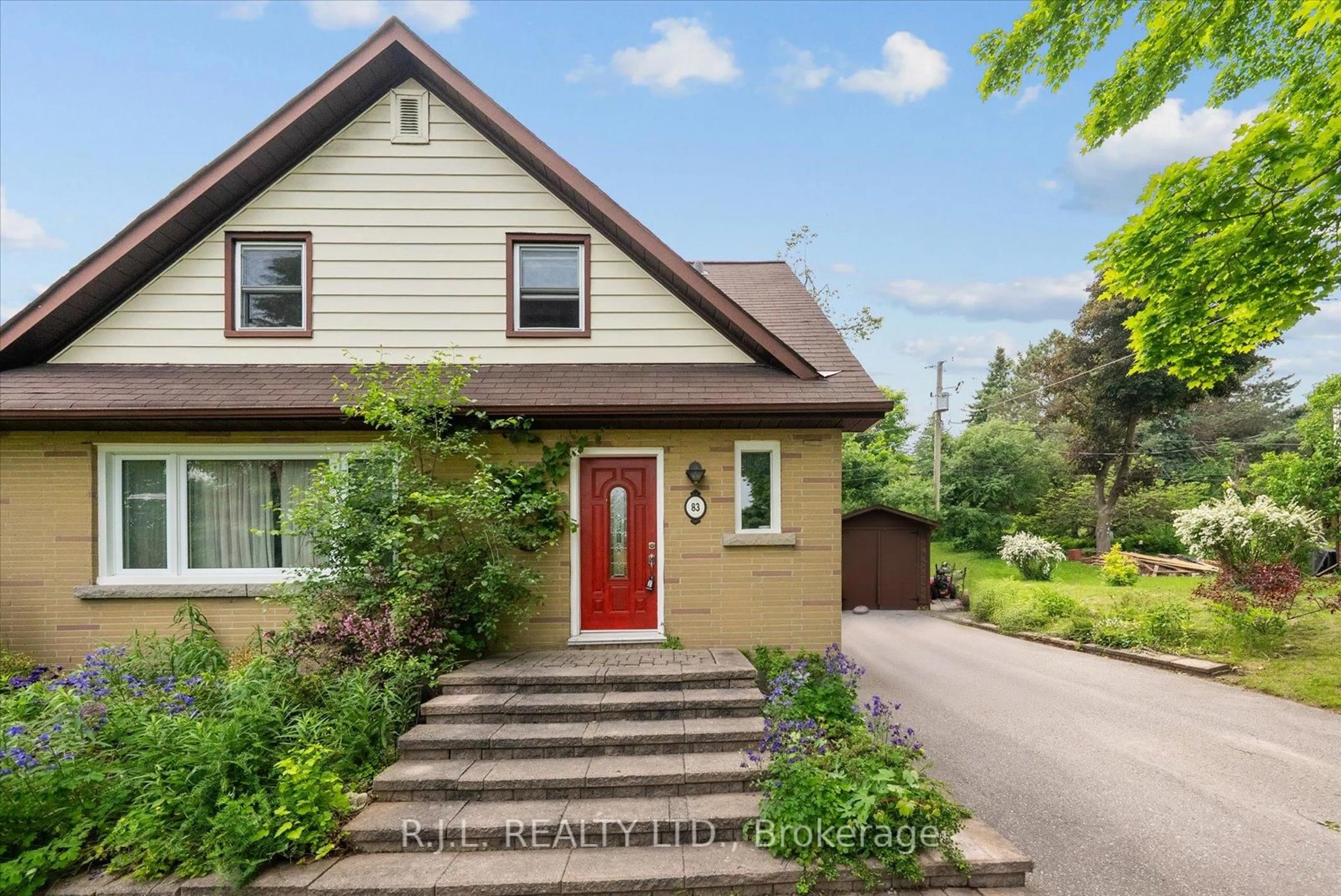 Home with brick exterior material, street for 83 Greenhill Dr, Peterborough Ontario K9J 6E2