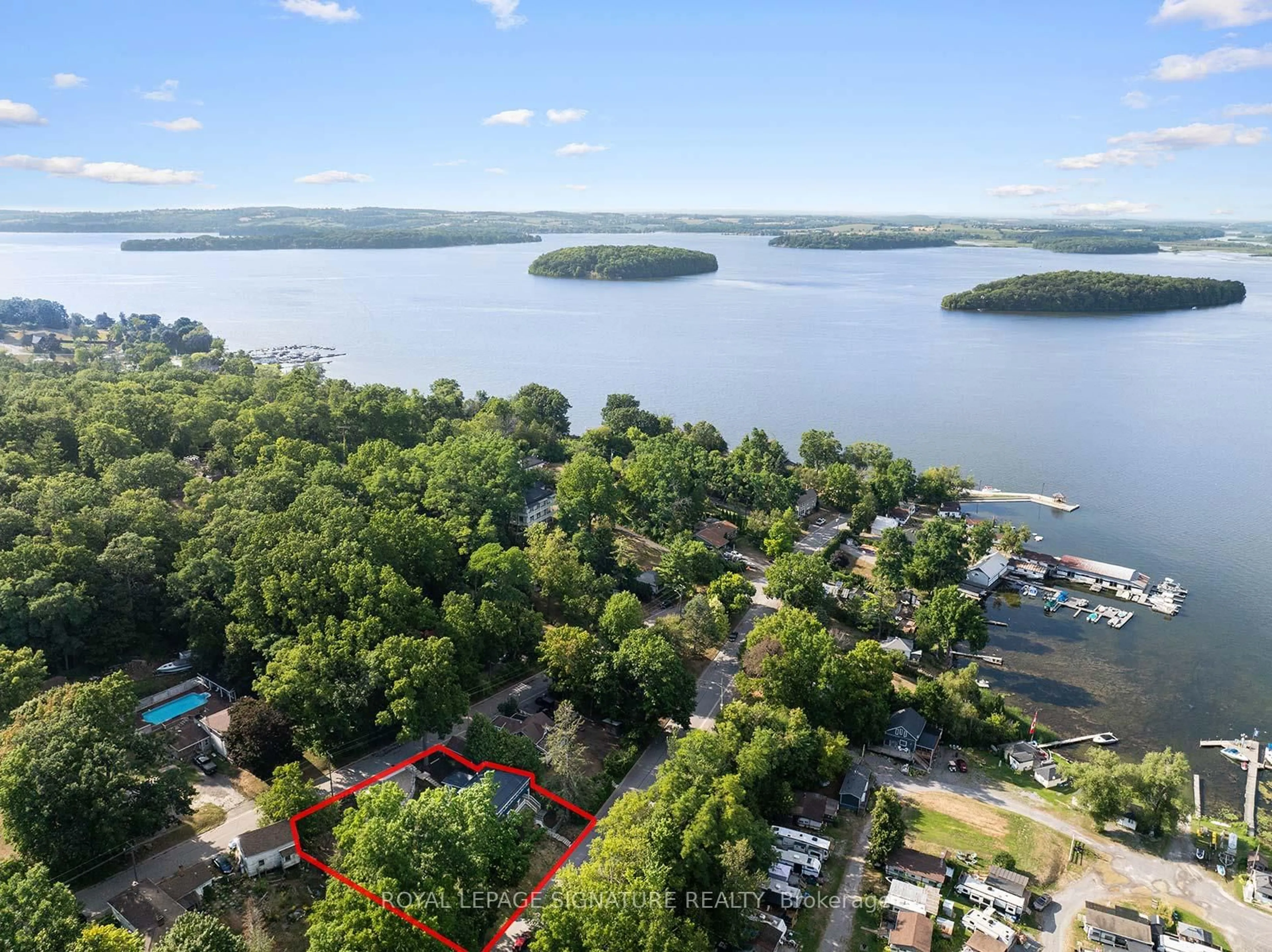 A pic from outside/outdoor area/front of a property/back of a property/a pic from drone, water/lake/river/ocean view for 5265 Kelly Rd, Hamilton Township Ontario K0K 2E0