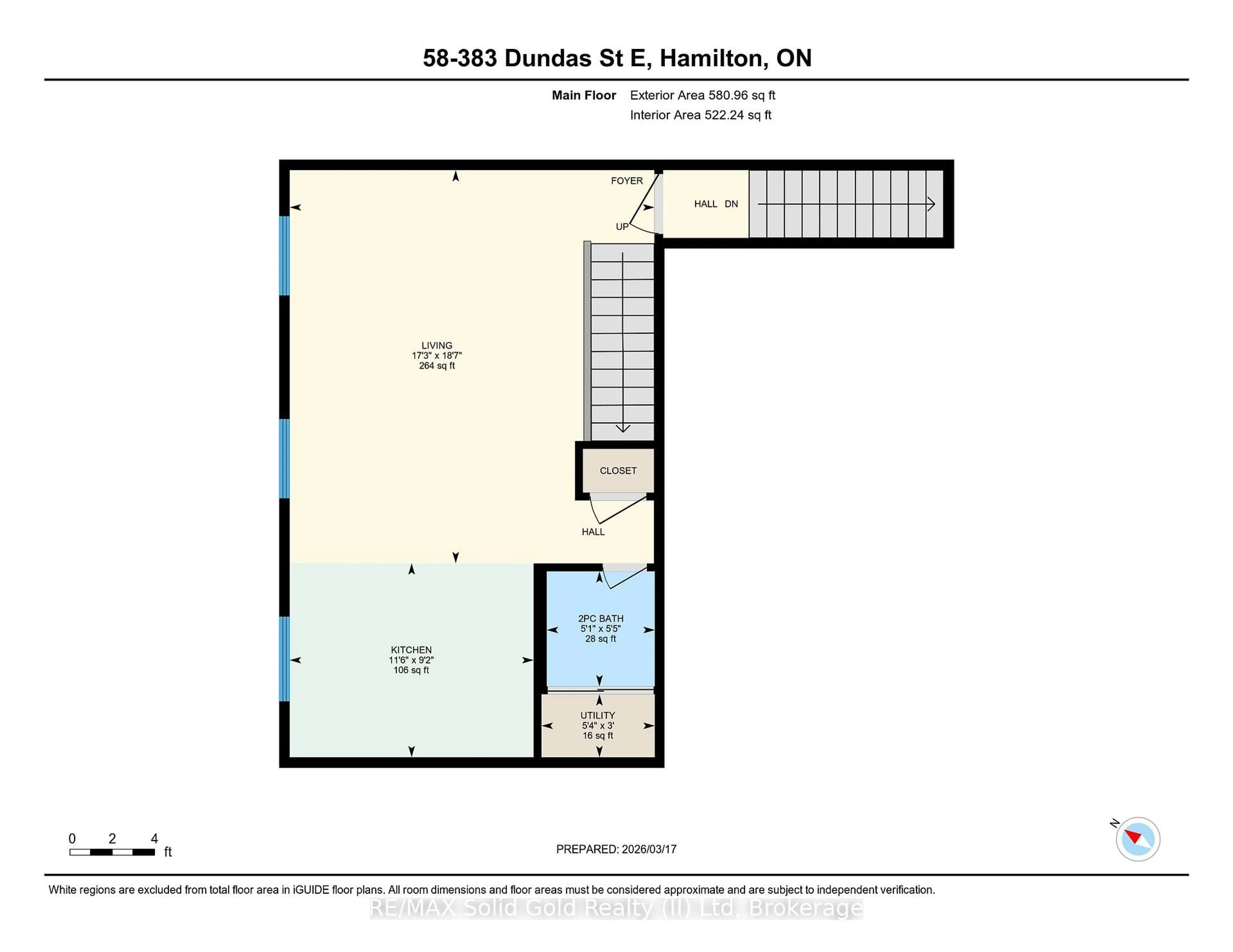 Floor plan for 383 Dundas St #58, Hamilton Ontario L8B 1X6