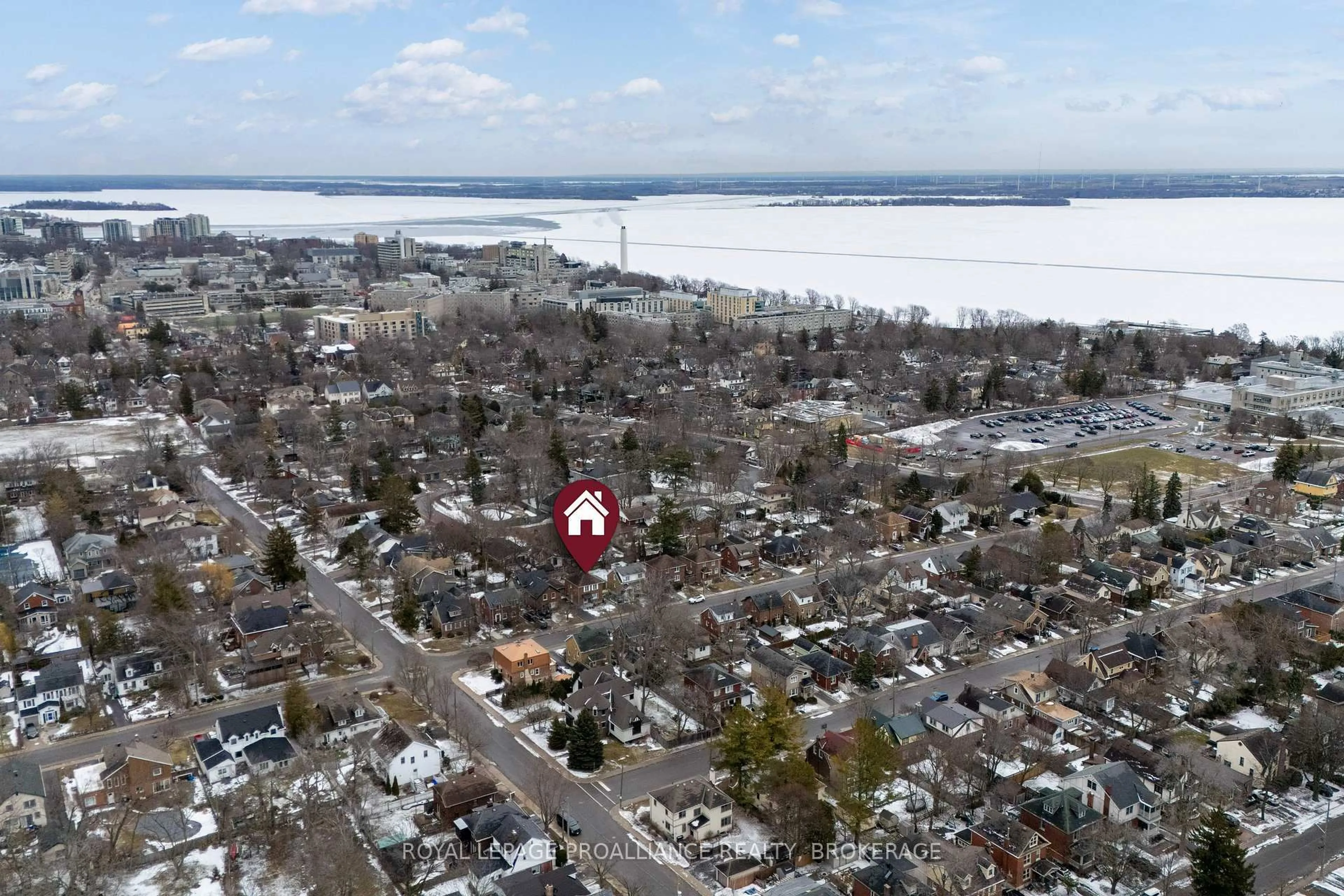 A pic from outside/outdoor area/front of a property/back of a property/a pic from drone, water/lake/river/ocean view for 201 Willingdon Ave, Kingston Ontario K7L 4H9