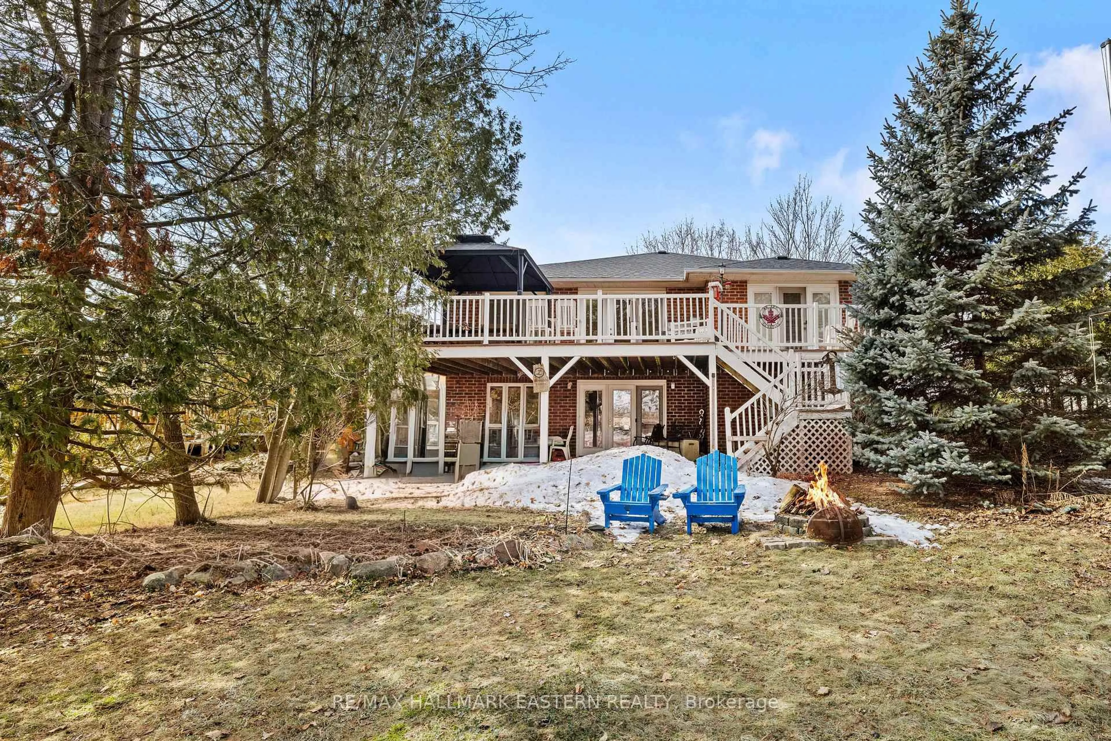 A pic from outside/outdoor area/front of a property/back of a property/a pic from drone, water/lake/river/ocean view for 13 Hague Blvd, Selwyn Ontario K0L 2H0