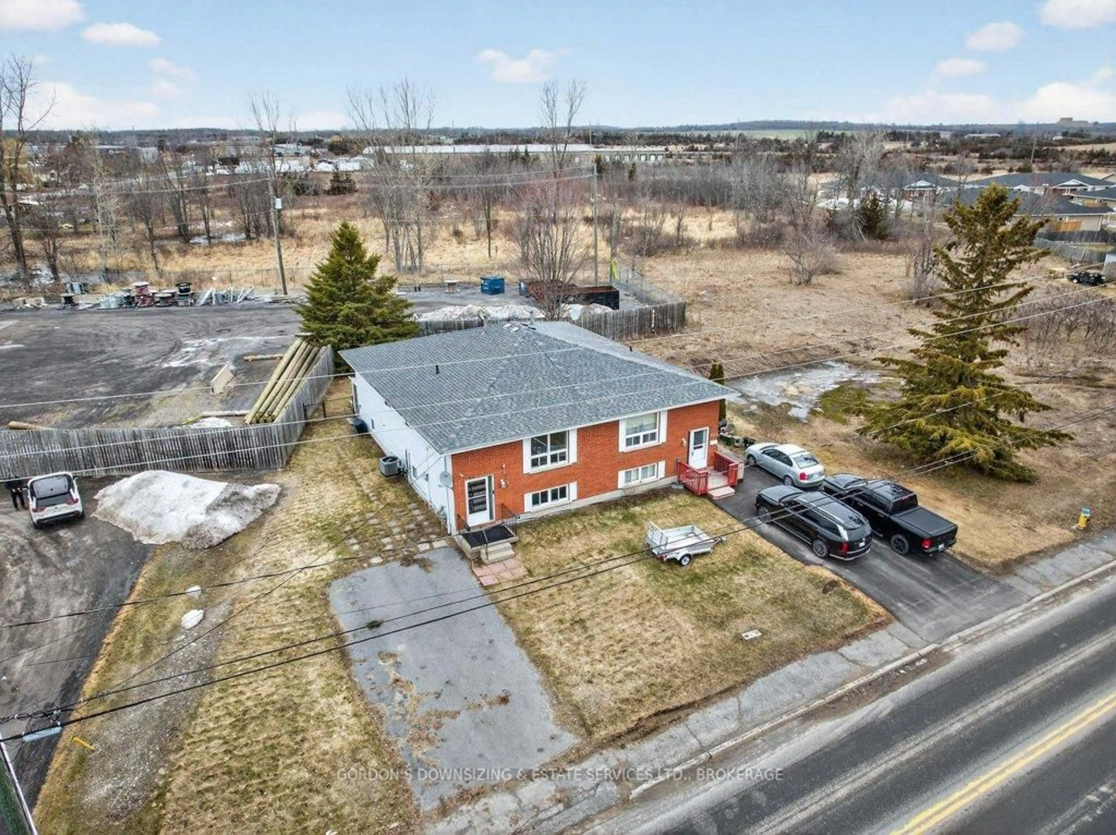 A pic from outside/outdoor area/front of a property/back of a property/a pic from drone, street for 221 Newburgh Rd, Greater Napanee Ontario K7R 1C8