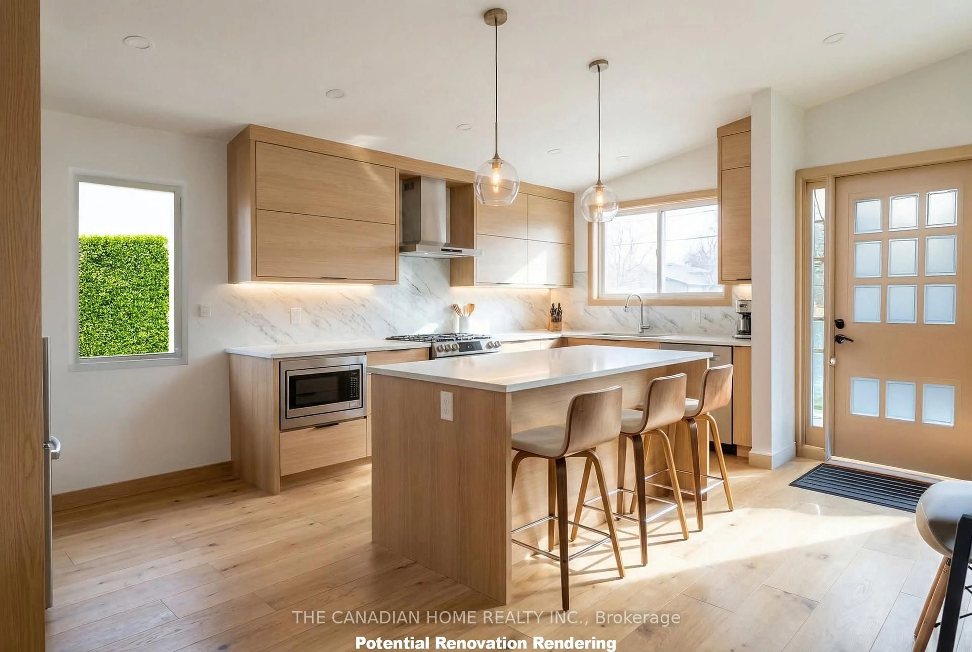 Contemporary kitchen, wood/laminate floor for 126 Lilacside Dr, Hamilton Ontario L8V 2L7