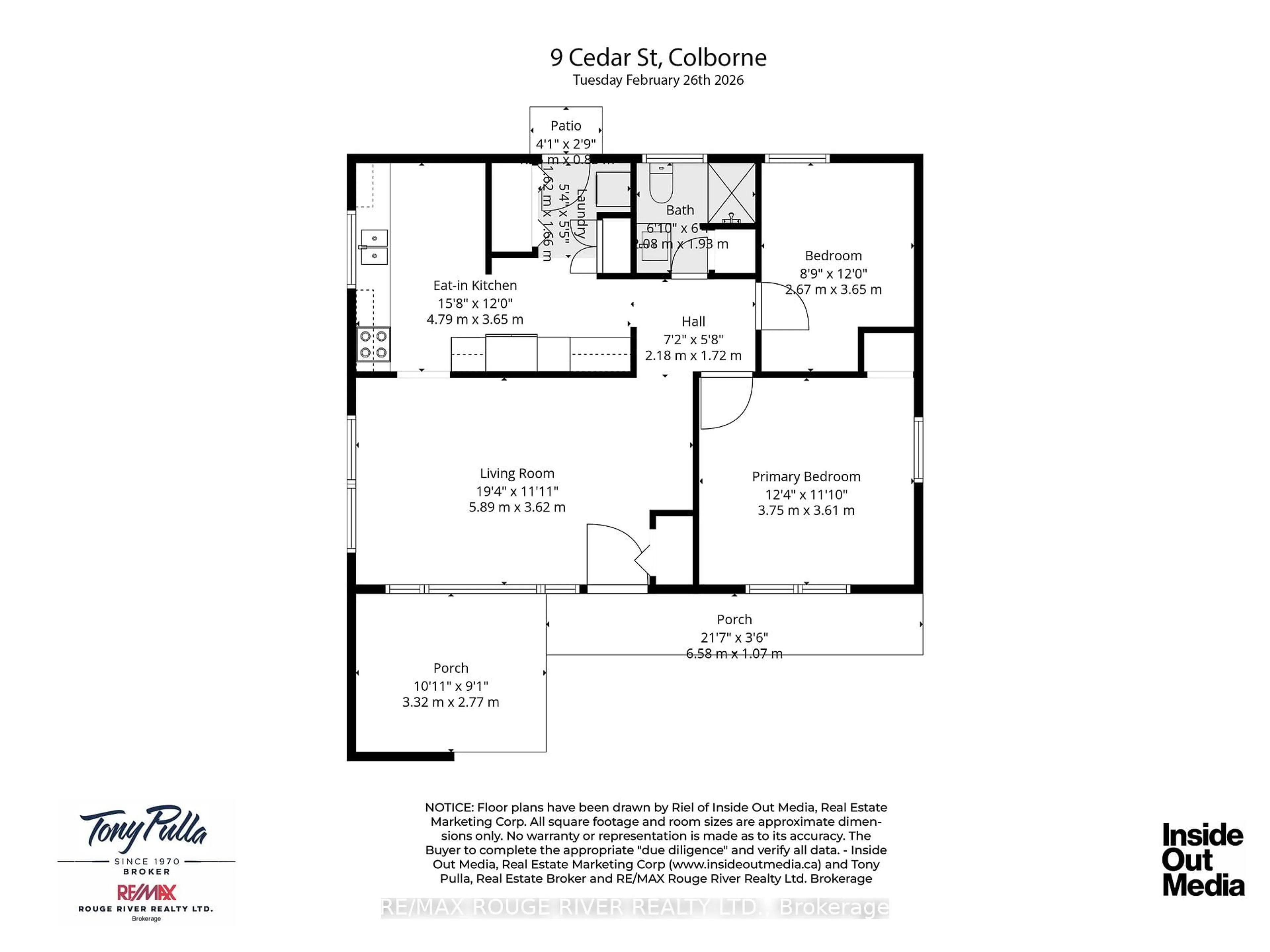 Floor plan for 9 CEDAR St, Cramahe Ontario K0K 1S0