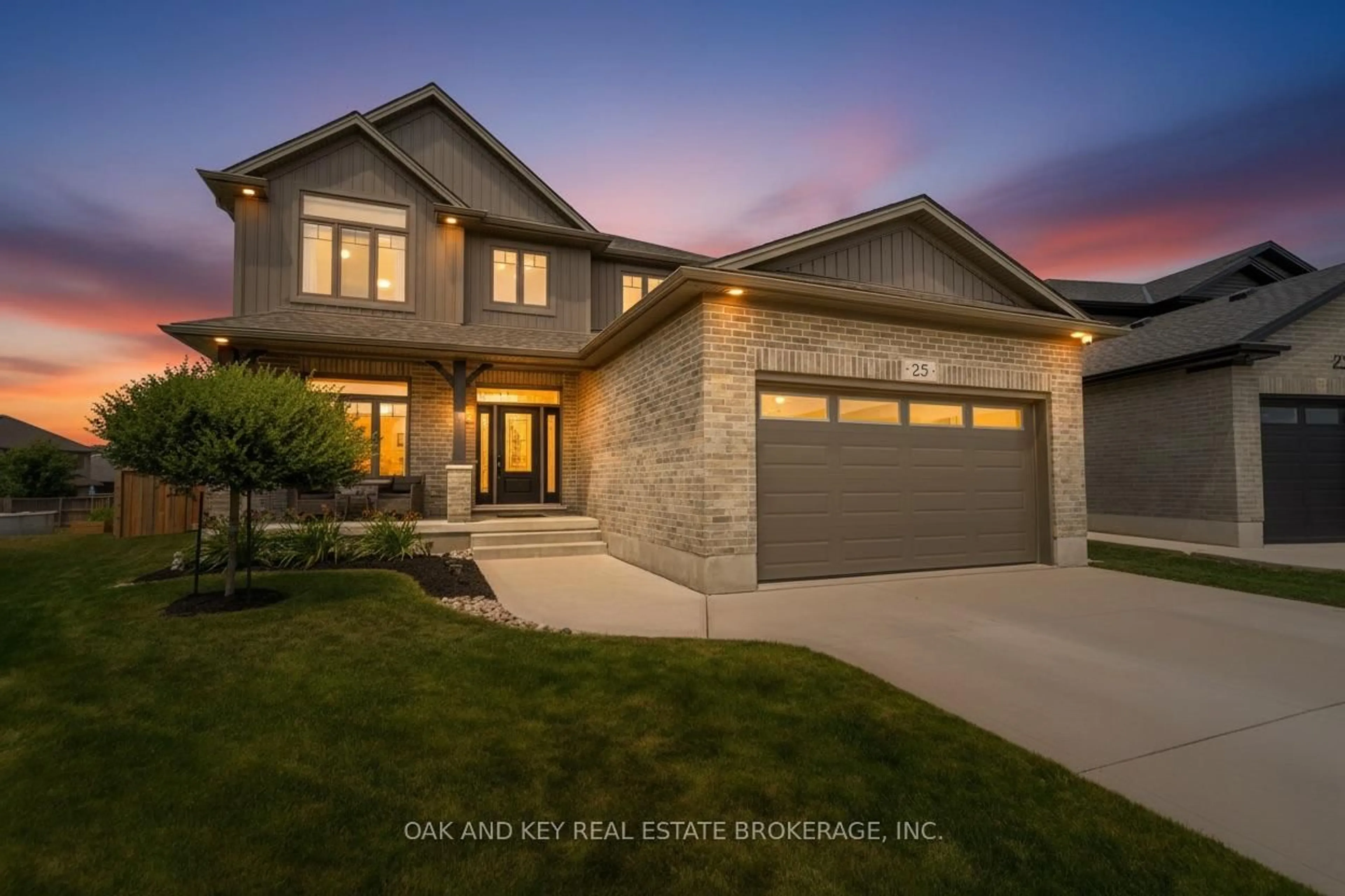 Home with brick exterior material, street for 25 Hardy Crt, Lucan Biddulph Ontario N0M 2J0