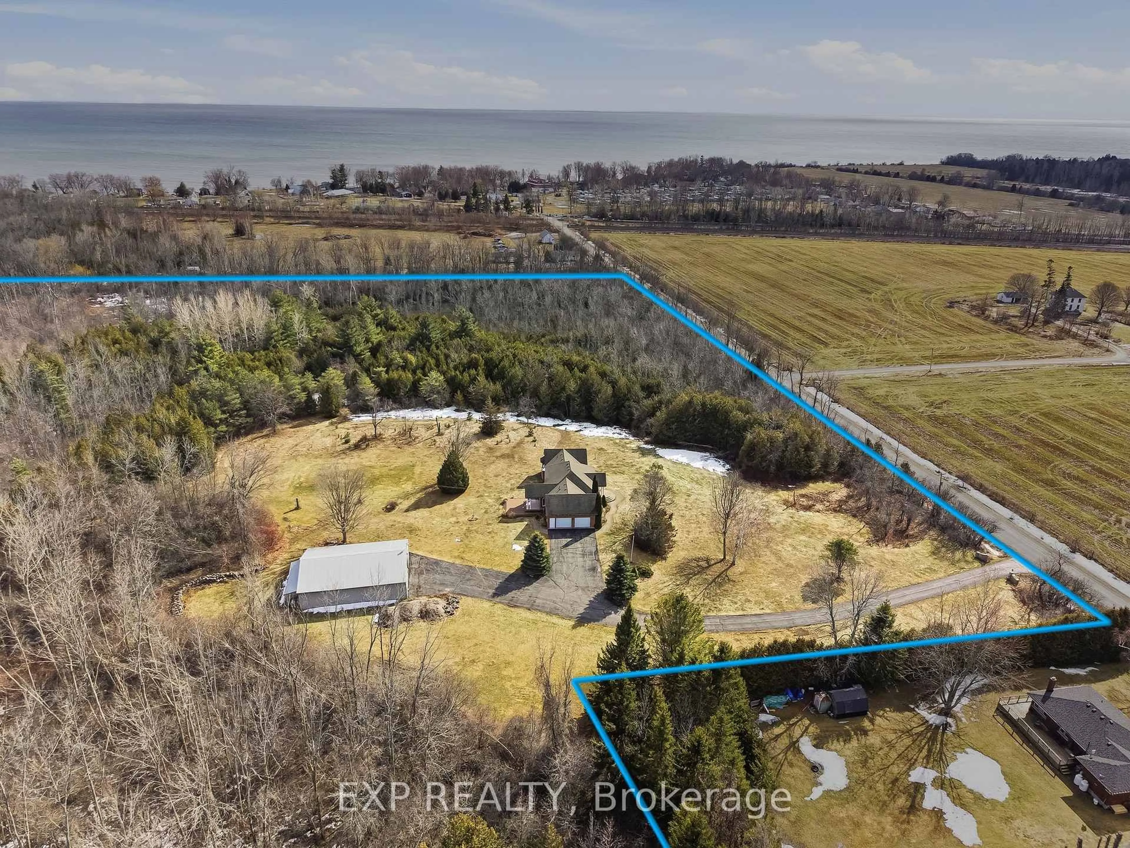 A pic from outside/outdoor area/front of a property/back of a property/a pic from drone, water/lake/river/ocean view for 1497 Pentecostal Rd, Hamilton Township Ontario K9A 4J8