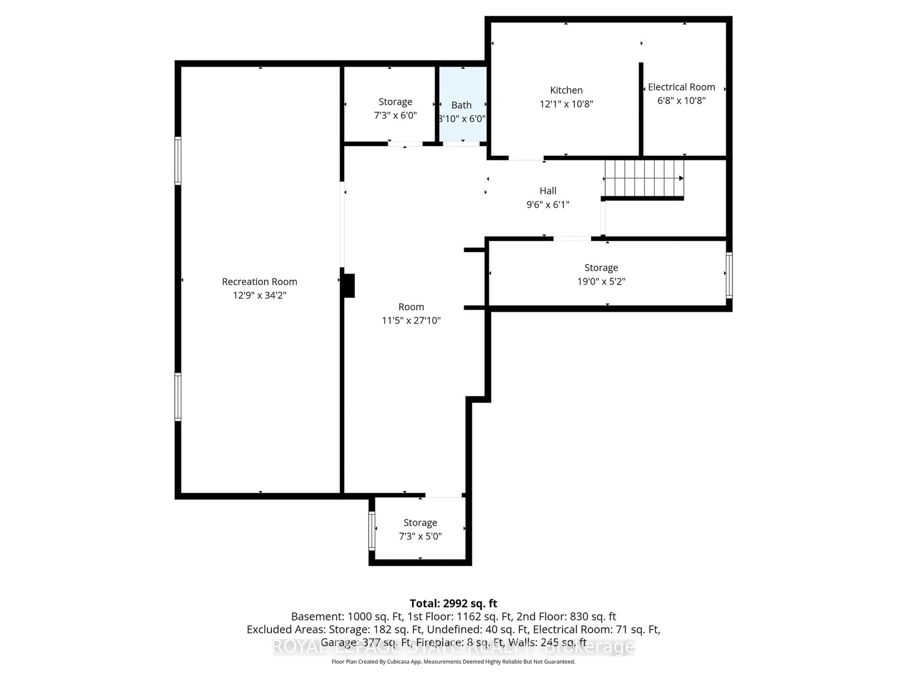 Floor plan for 52 Elena Crt, Hamilton Ontario L9C 7P7