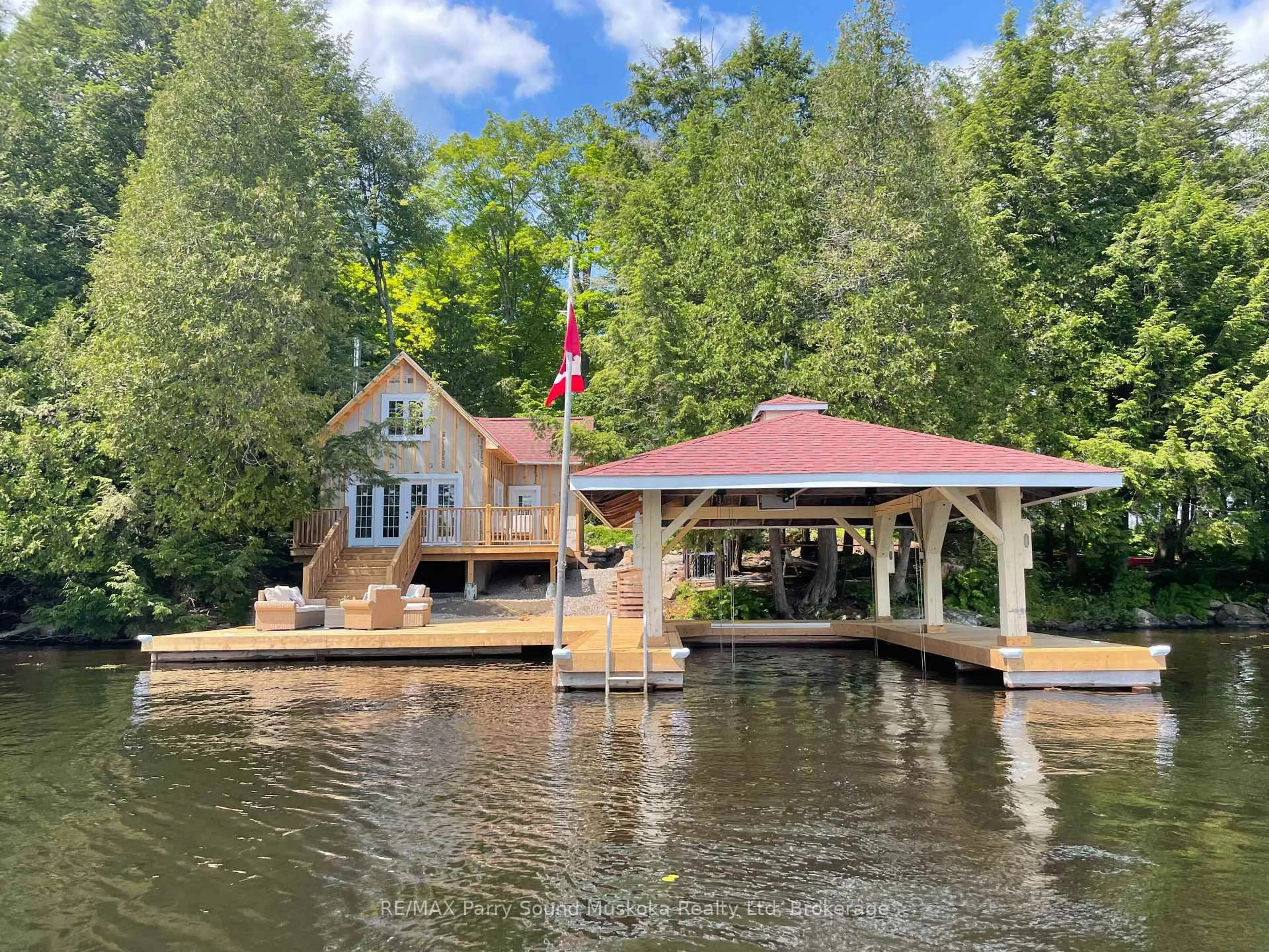 A pic from outside/outdoor area/front of a property/back of a property/a pic from drone, water/lake/river/ocean view for 108 Starratt Rd, Ryerson Ontario P0A 1C0