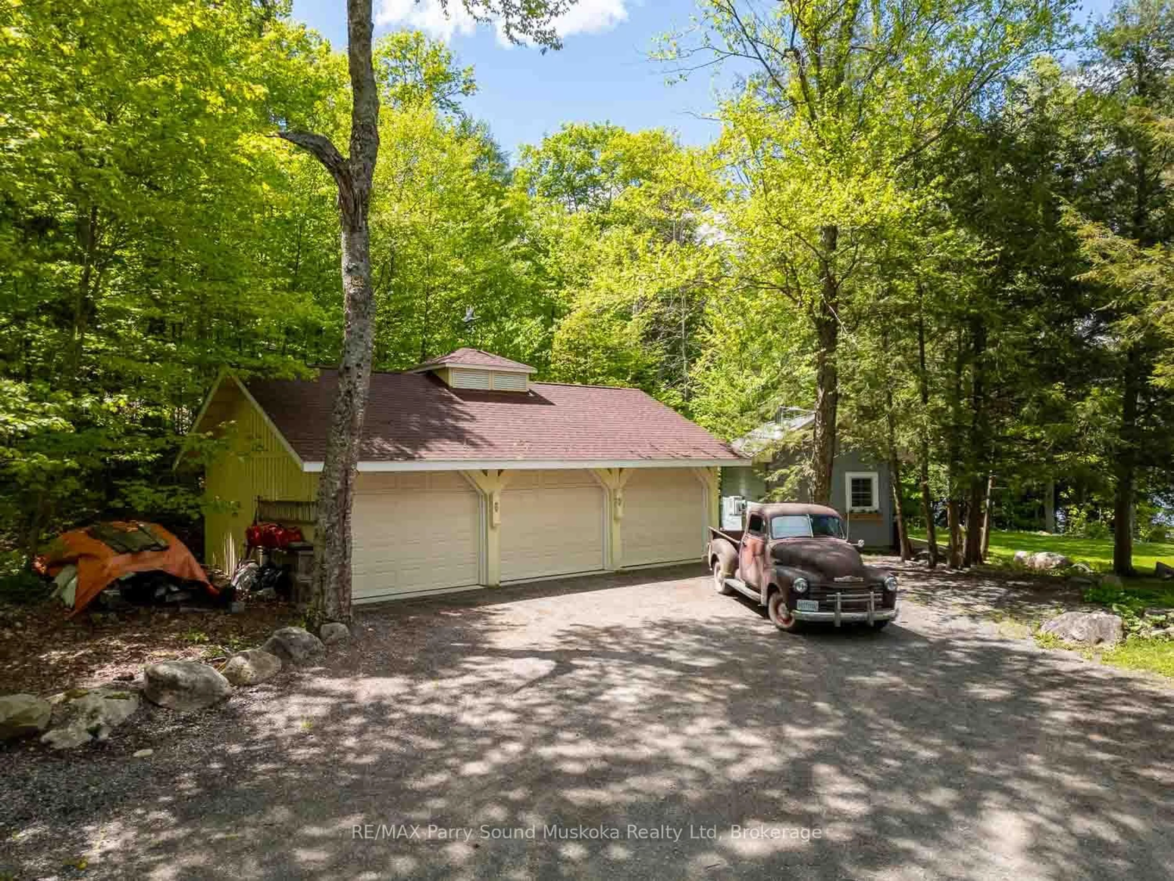 A pic from outside/outdoor area/front of a property/back of a property/a pic from drone, forest/trees view for 108 Starratt Rd, Ryerson Ontario P0A 1C0