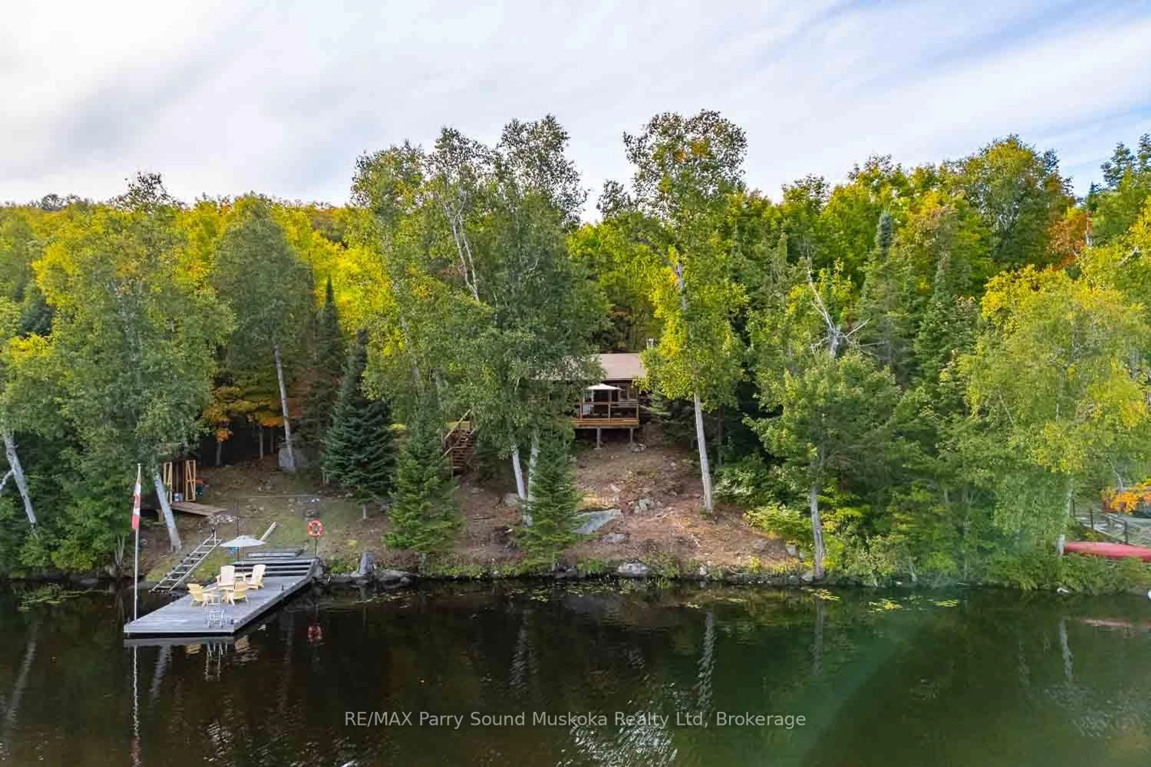A pic from outside/outdoor area/front of a property/back of a property/a pic from drone, water/lake/river/ocean view for 415 Sandwood Dr, Ryerson Ontario P0A 1C0