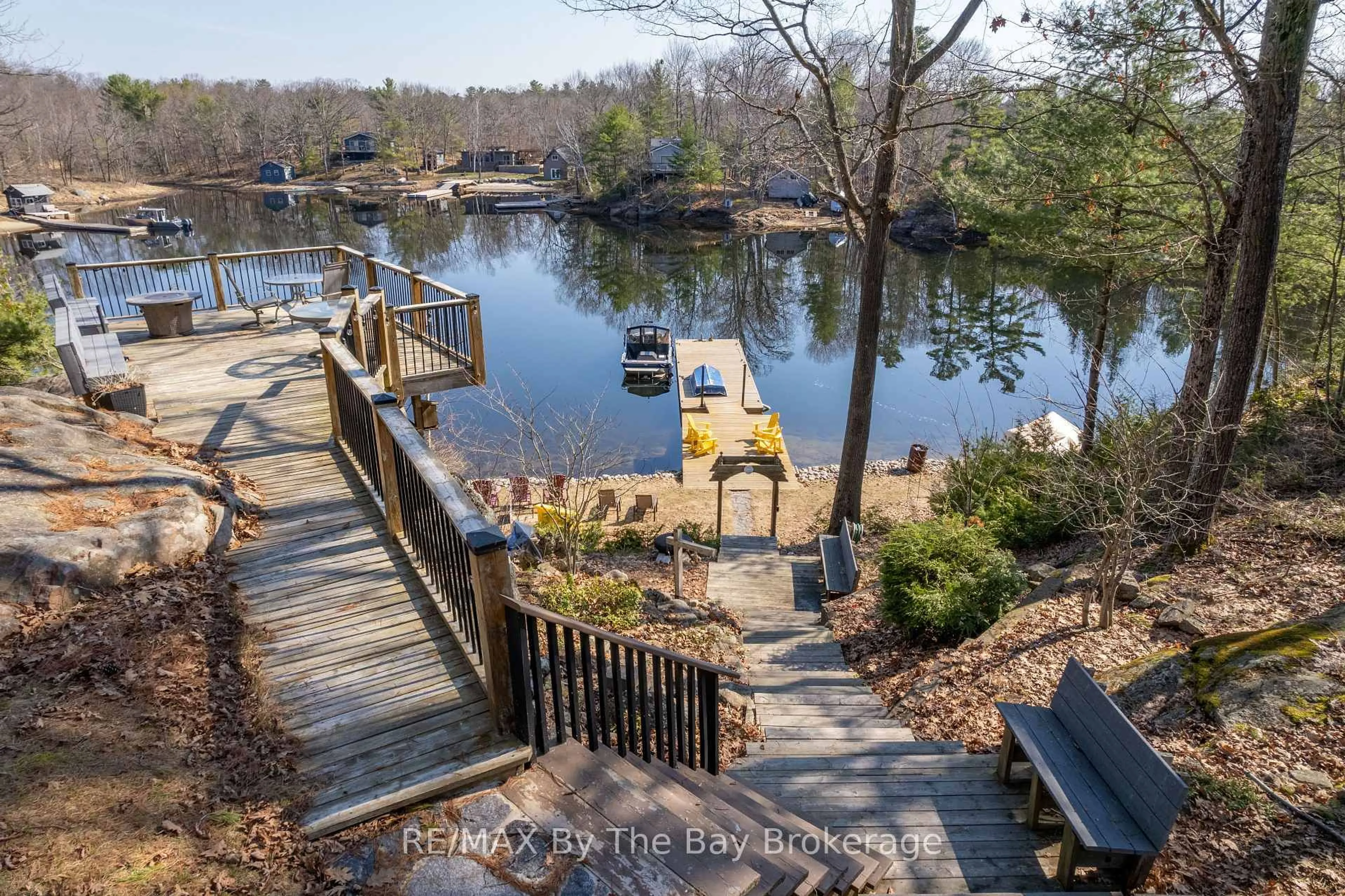 A pic from outside/outdoor area/front of a property/back of a property/a pic from drone, water/lake/river/ocean view for 1346 IS 980/DEER, Georgian Bay Ontario P0E 1E0