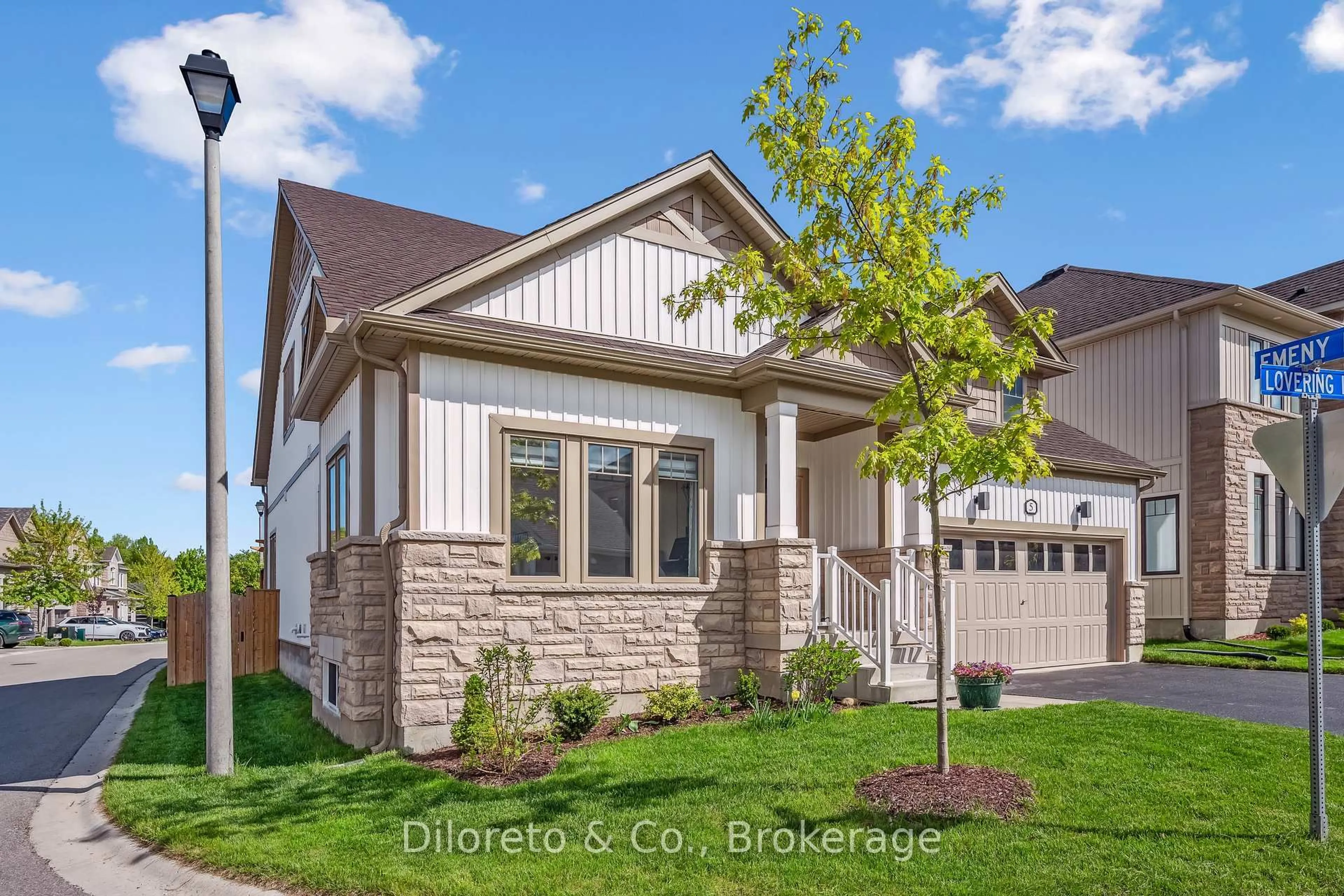 Home with brick exterior material, street for 5 Lovering Lane, Guelph Ontario N1L 0H3