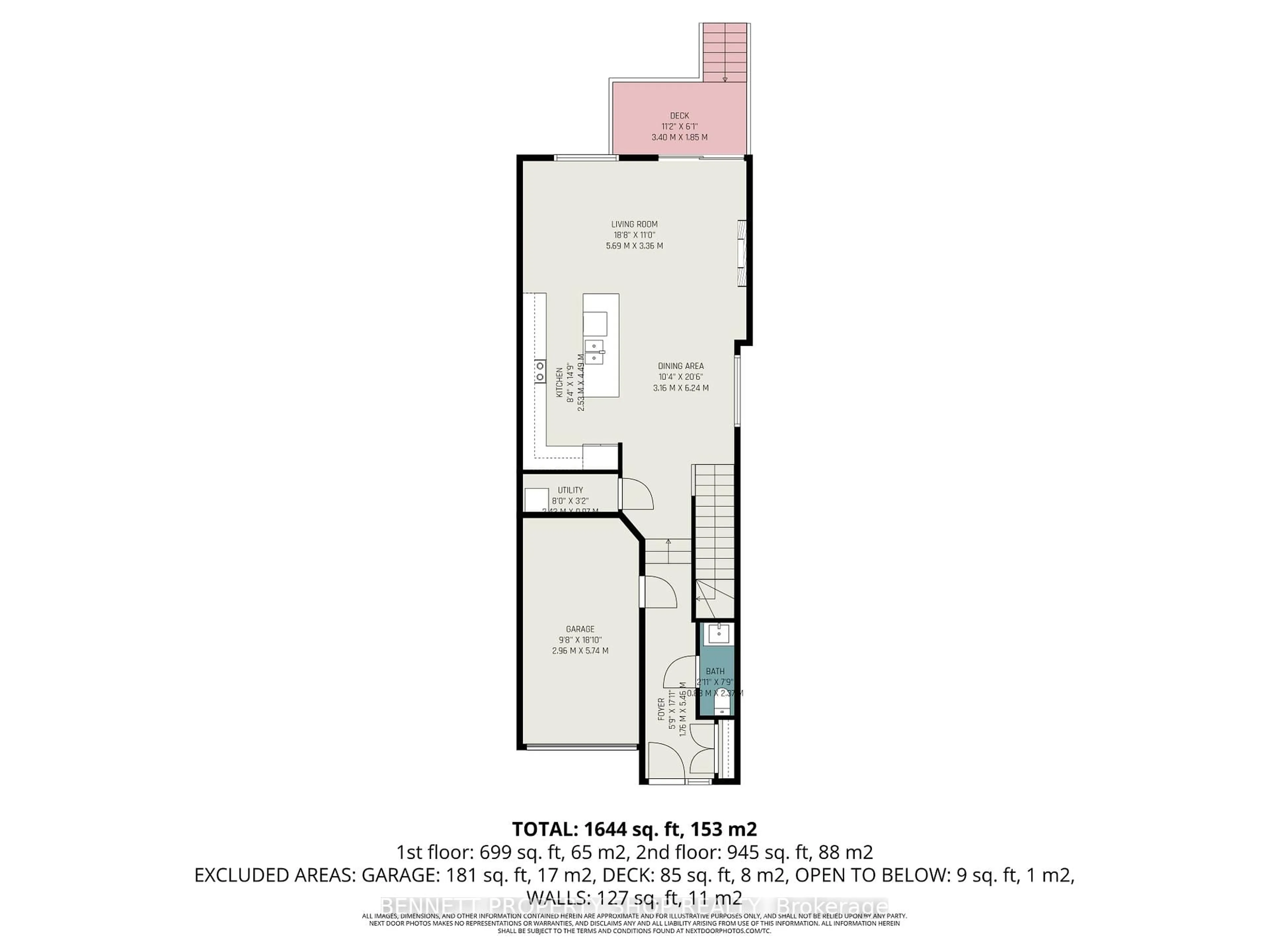 Floor plan for 137 Duford St, Ottawa Ontario K1L 6Z5