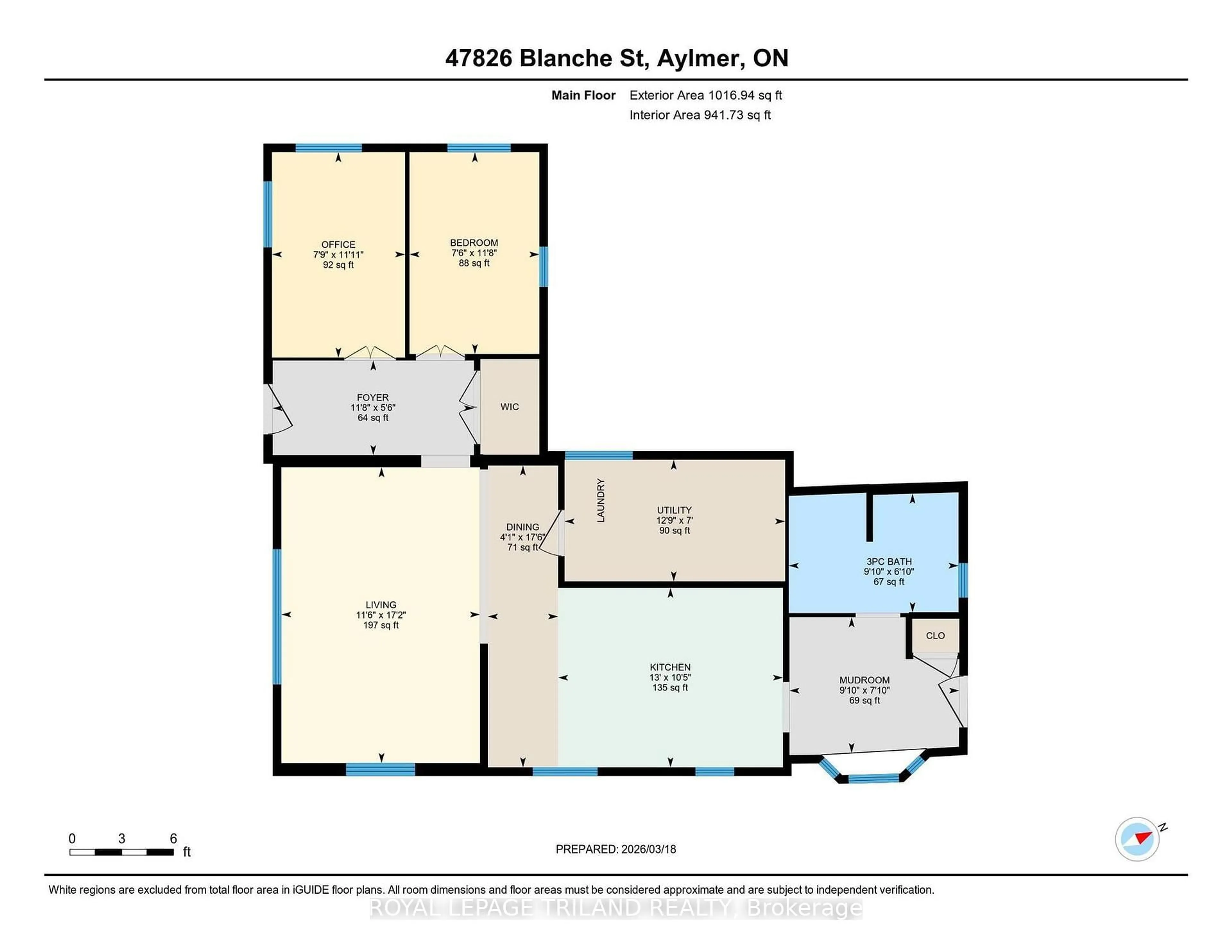 Floor plan for 47826 BLANCHE St, Central Elgin Ontario N5H 2R6