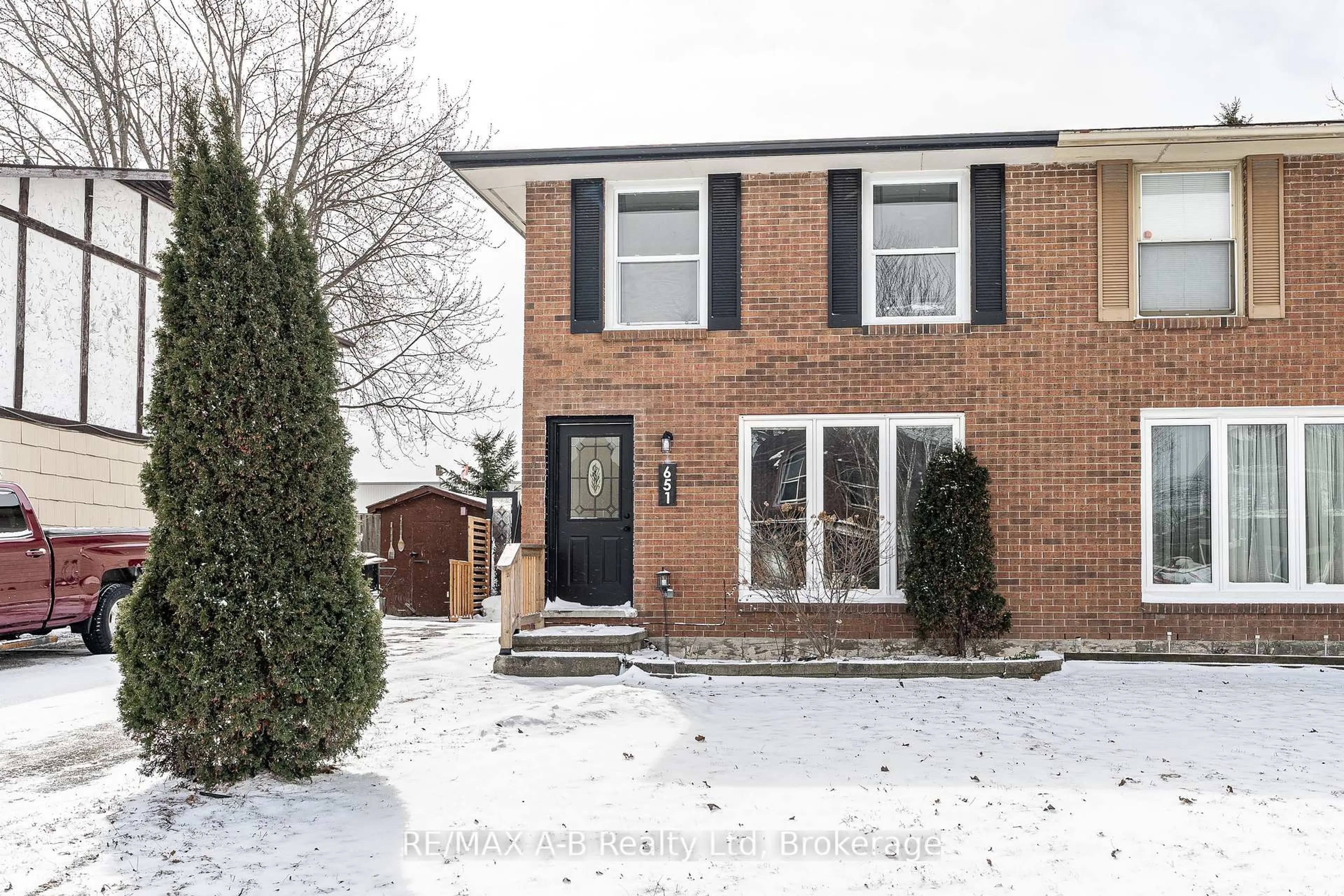 Home with brick exterior material, street for 651 Devon St, Stratford Ontario N4Z 1A5