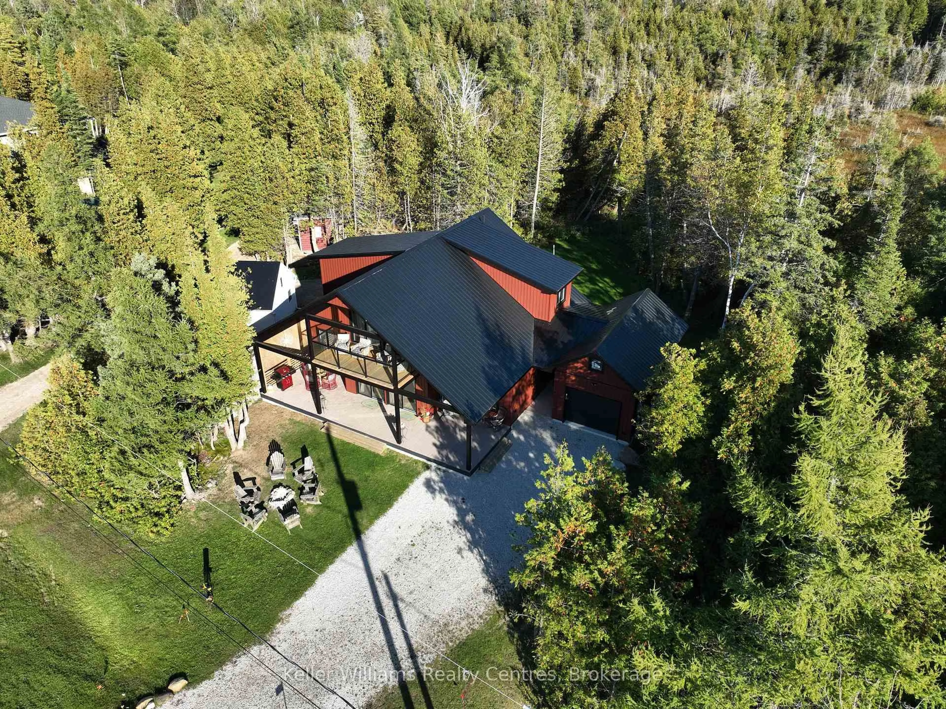 A pic from outside/outdoor area/front of a property/back of a property/a pic from drone, forest/trees view for 315 SHORELINE Ave, South Bruce Peninsula Ontario N0H 2T0