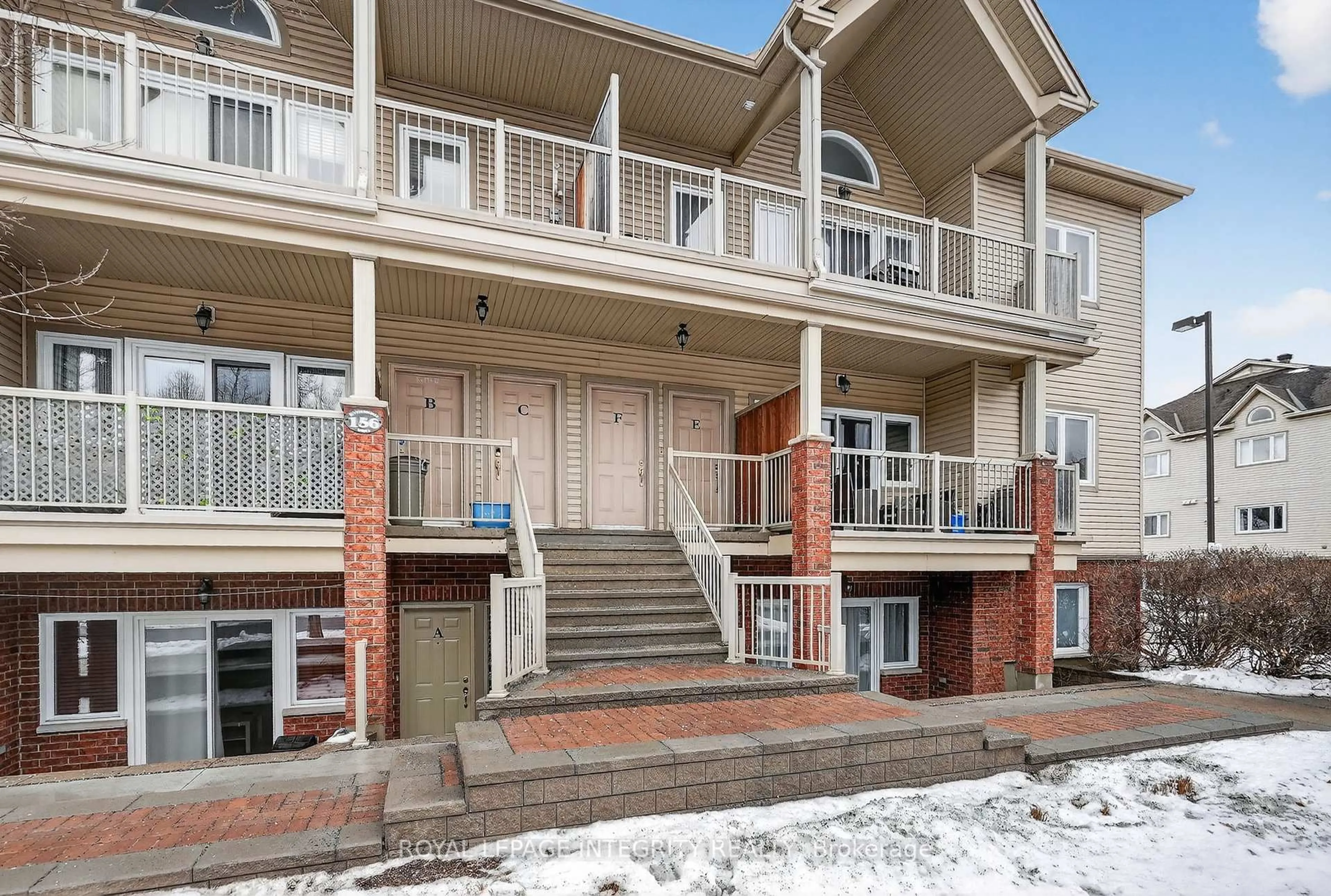 Patio, street for 156 Waterbridge Dr #E, Ottawa Ontario K2G 7C6