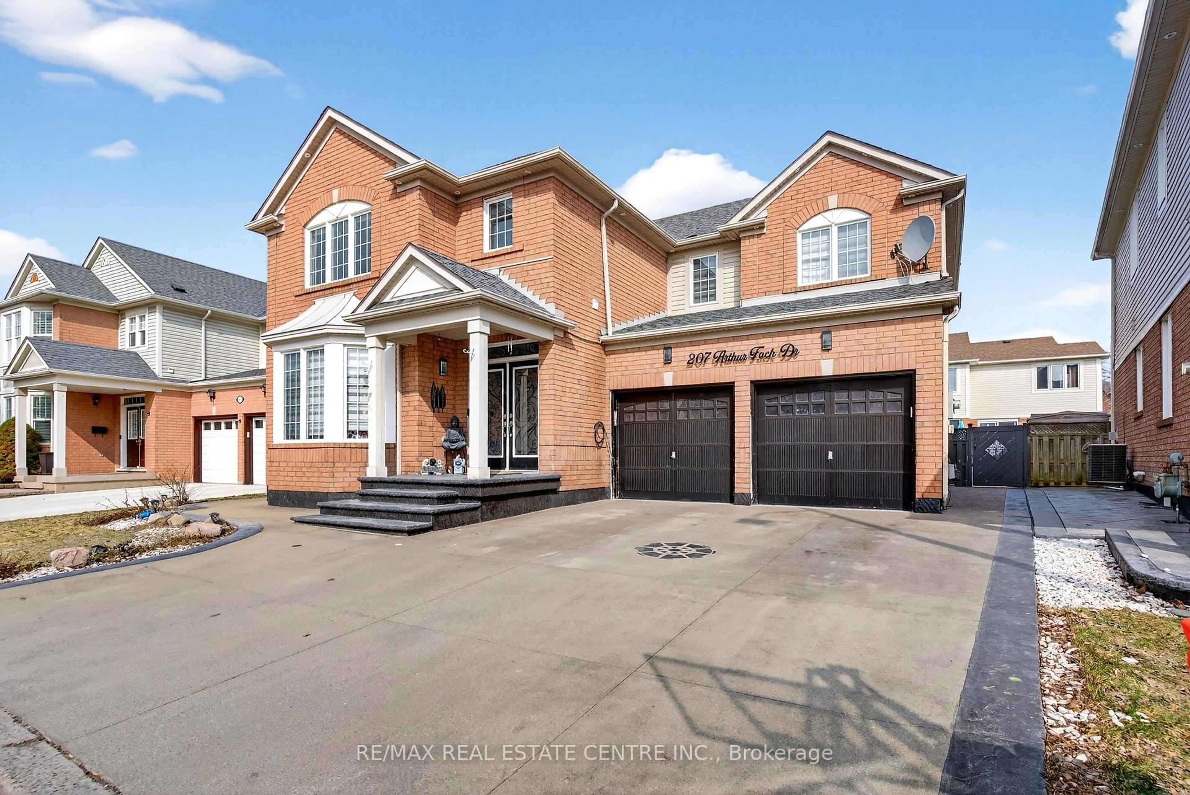 Home with brick exterior material, street for 207 Arthur Fach Dr, Cambridge Ontario N1T 2G2
