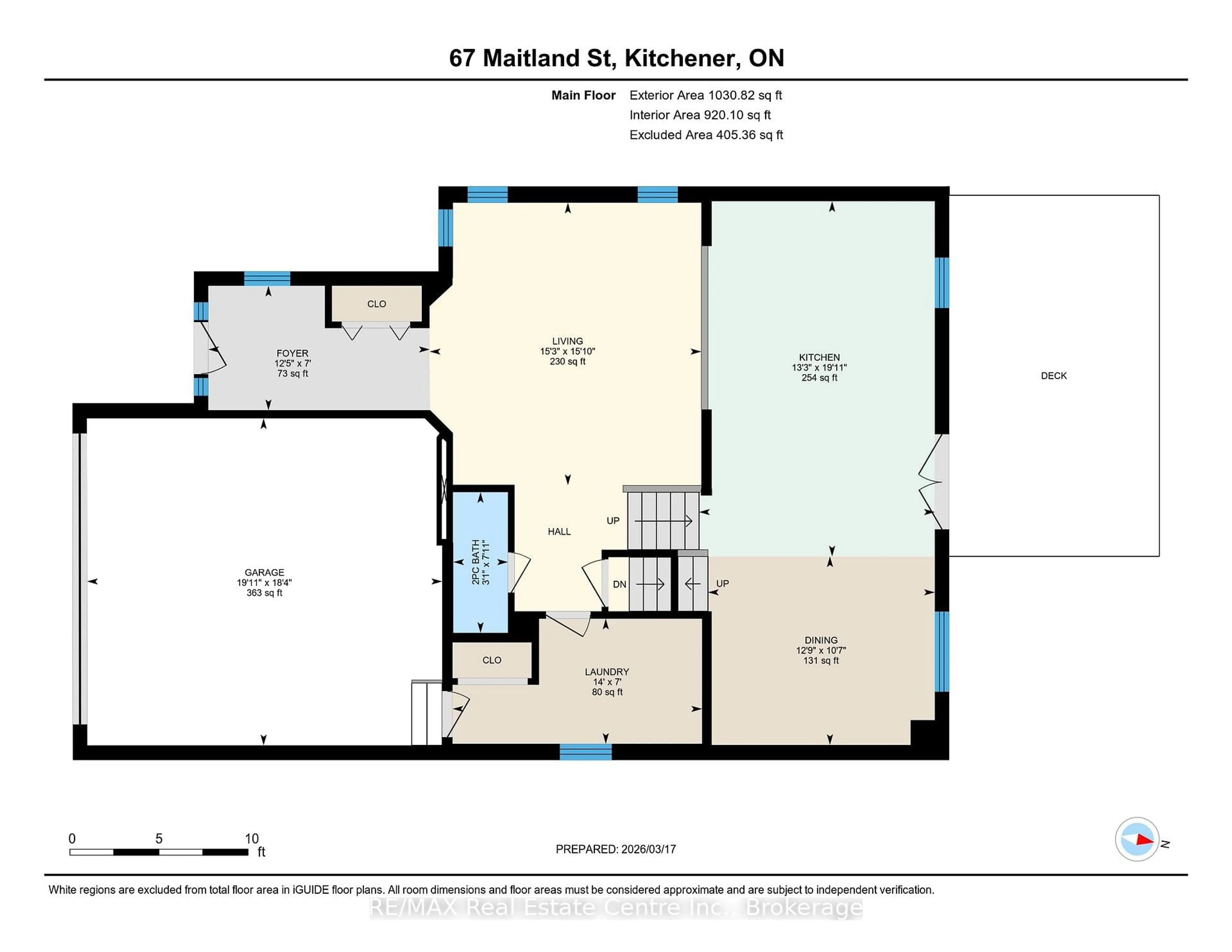Floor plan for 67 Maitland St, Kitchener Ontario N2R 1V2
