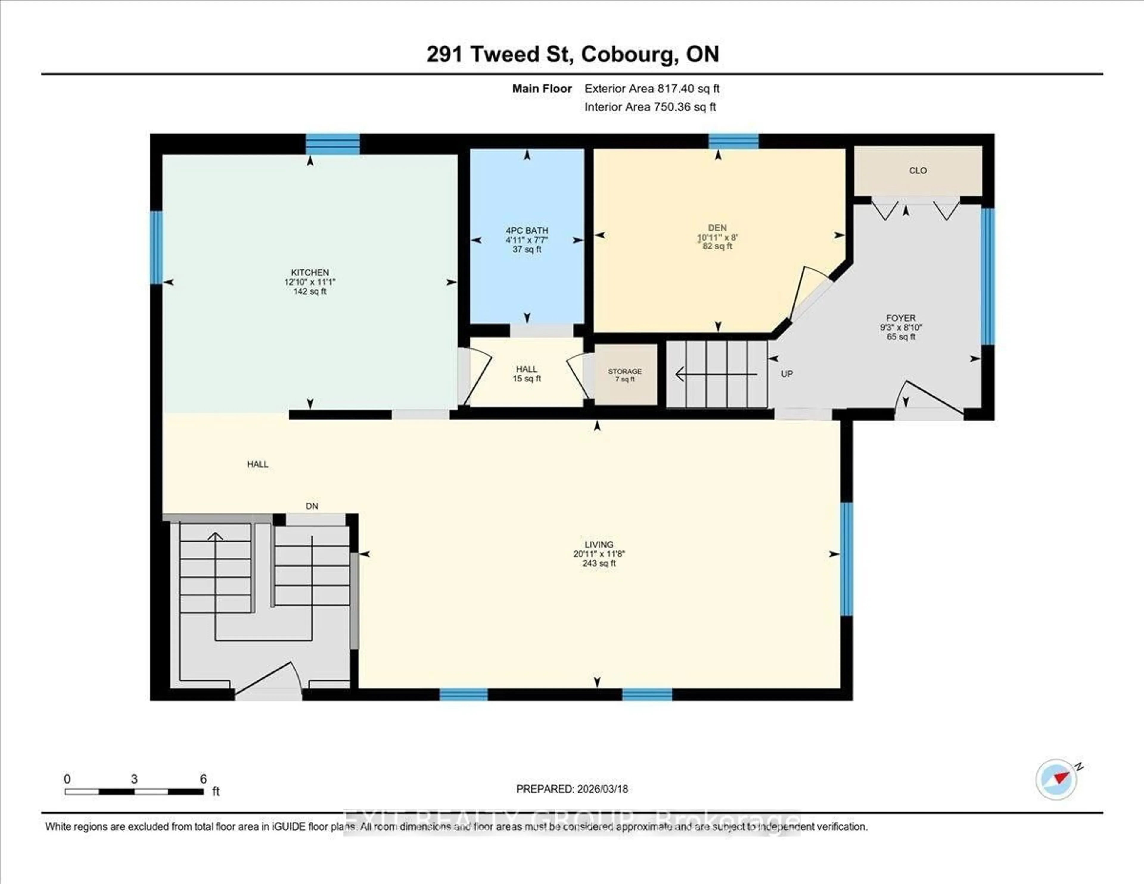 Floor plan for 291 Tweed St, Cobourg Ontario K9A 2R8