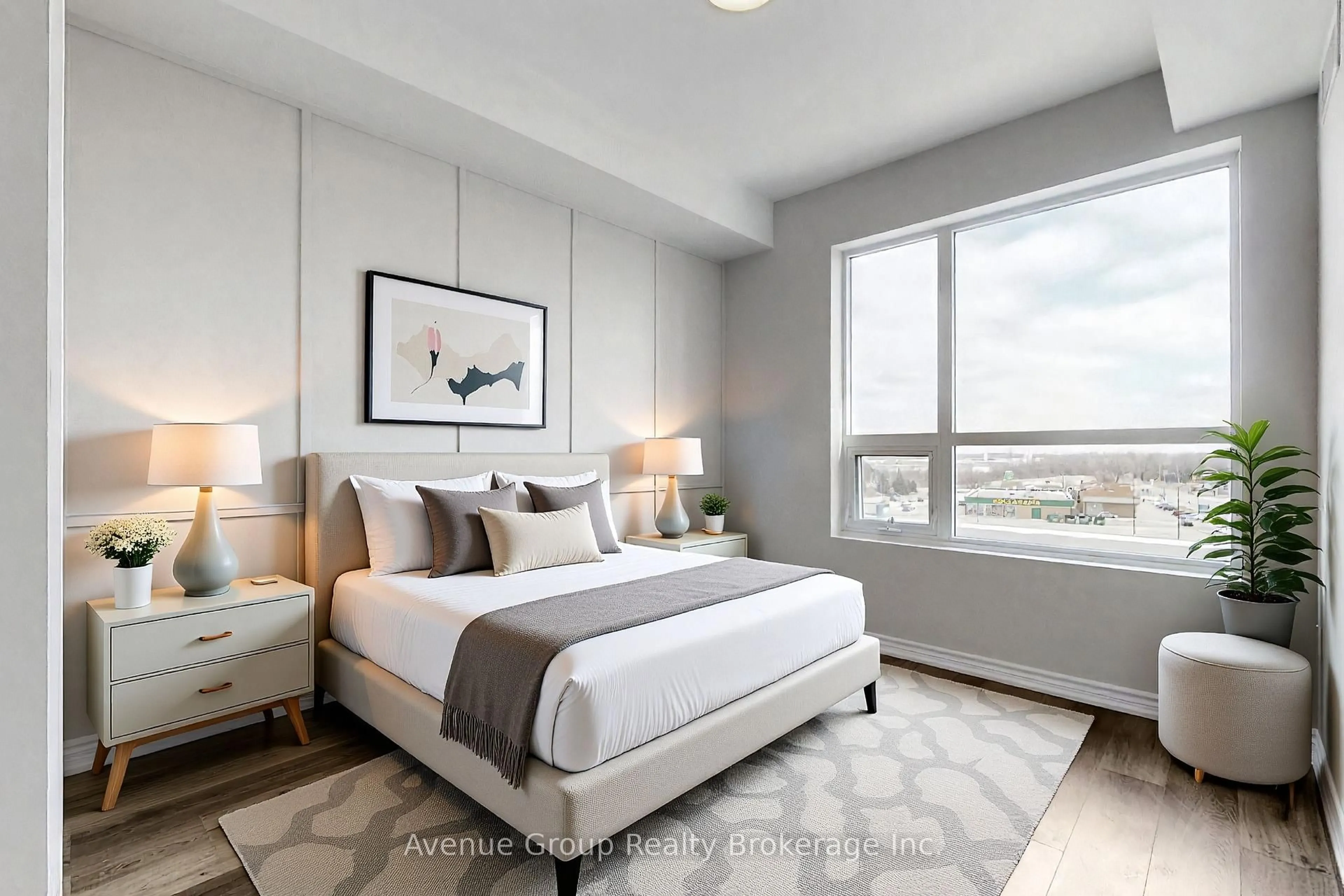 Bedroom with bed, unknown for 5055 Greenlane Rd #520, Lincoln Ontario L3J 2J3