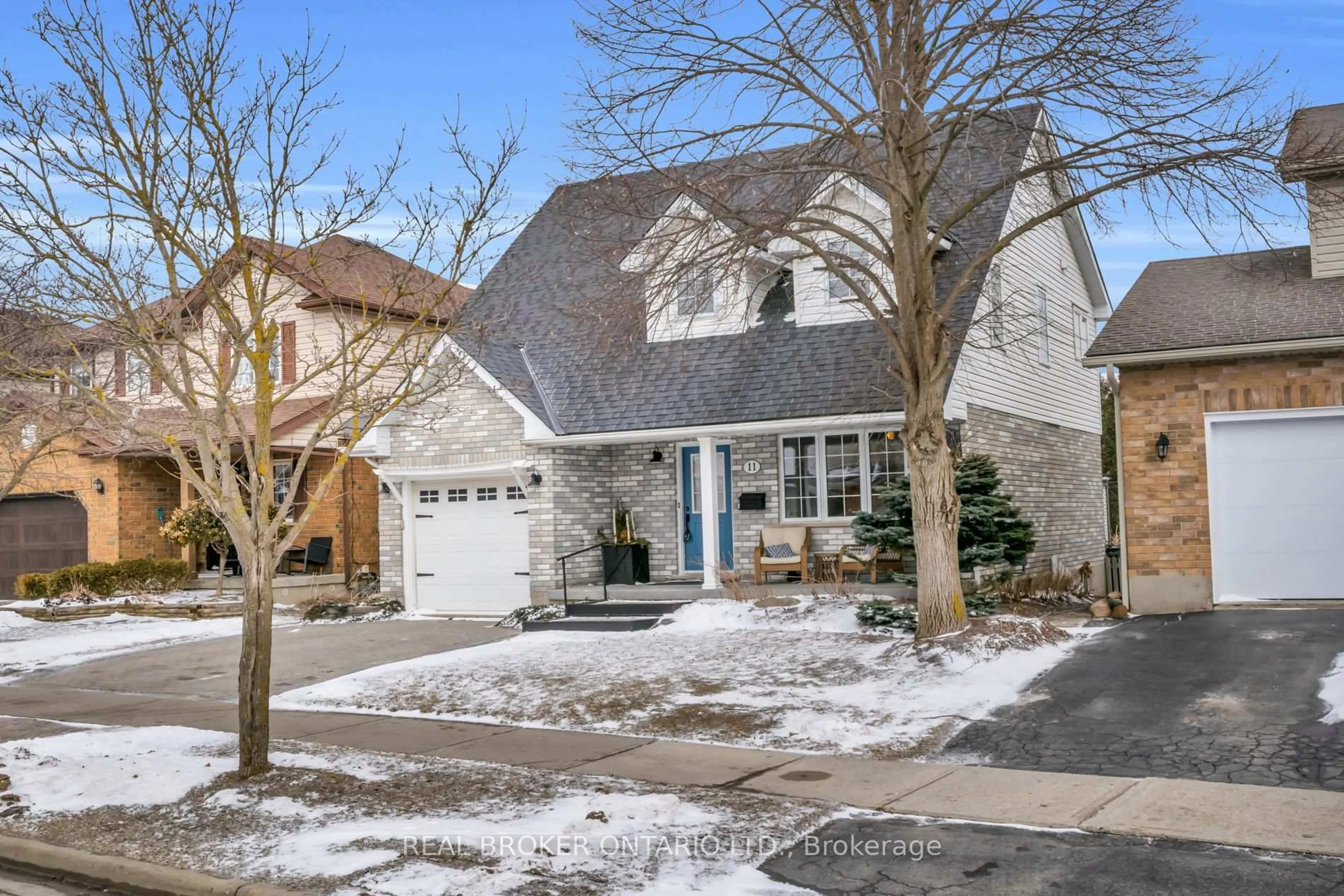 Home with brick exterior material, street for 11 Raising Mill Gate, Woolwich Ontario N3B 3K8