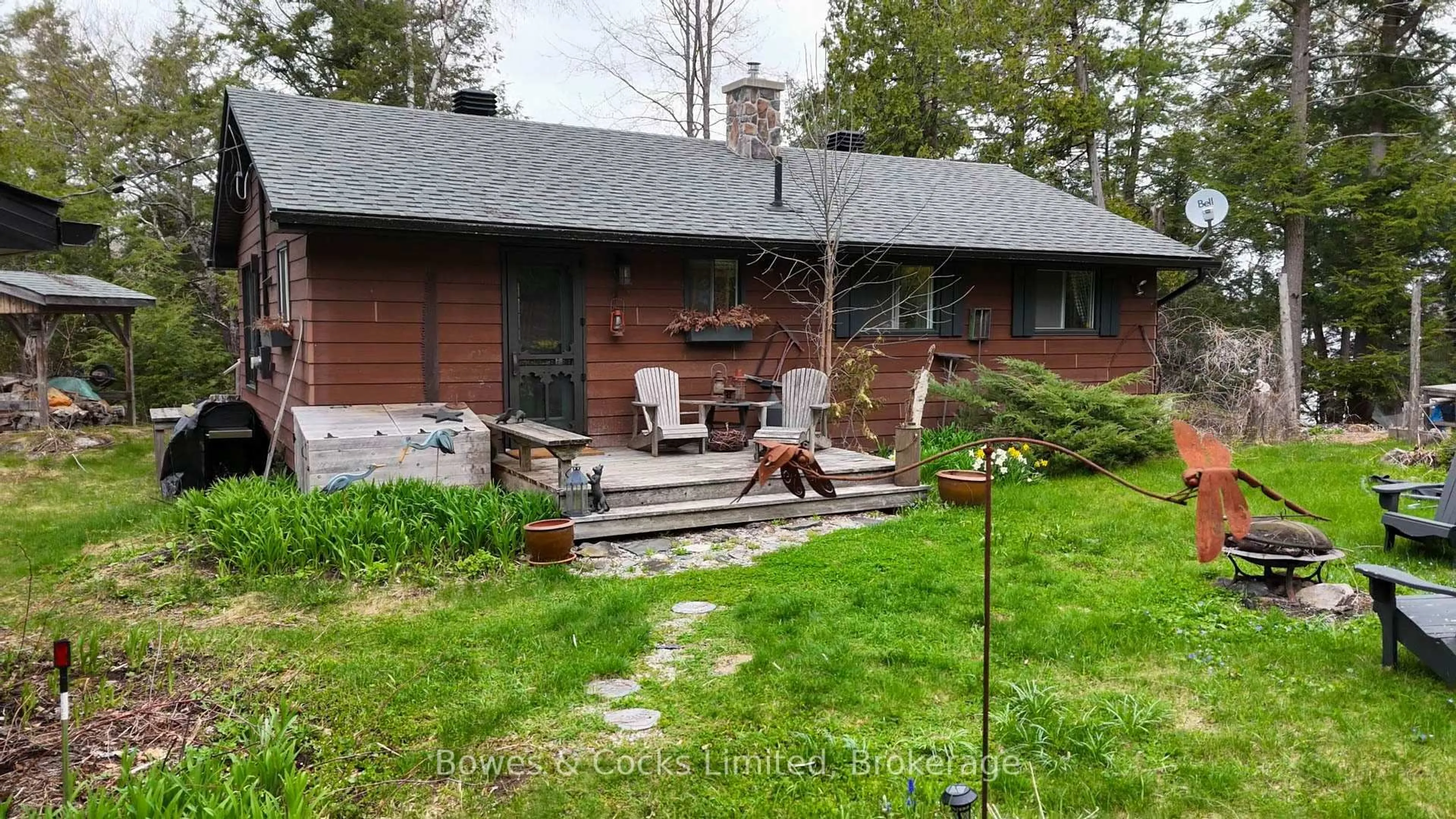 A pic from outside/outdoor area/front of a property/back of a property/a pic from drone, forest/trees view for 187 Corral Post Lane, Coe Hill Ontario K0L 1P0