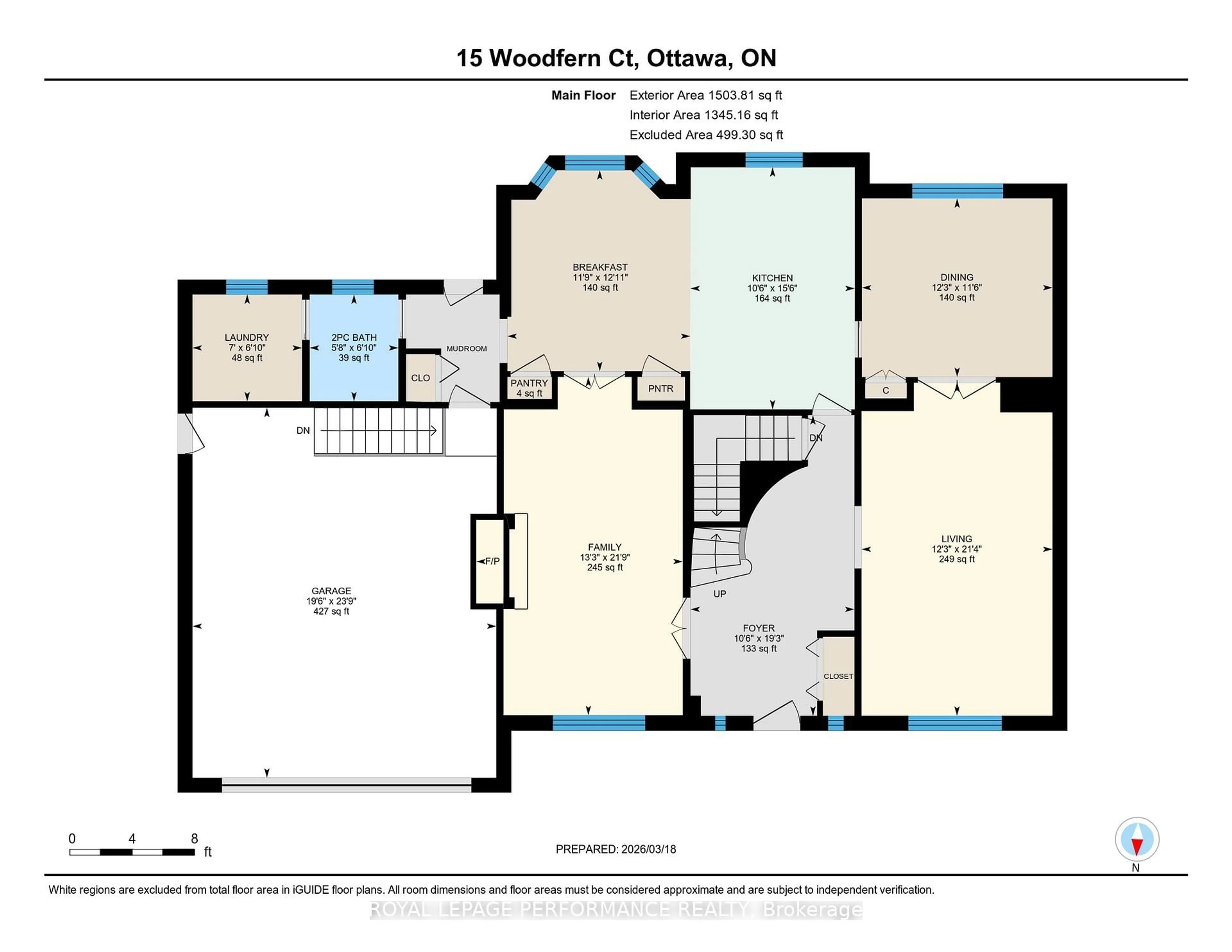 Floor plan for 15 Woodfern Crt, Ottawa Ontario K2H 8Y9