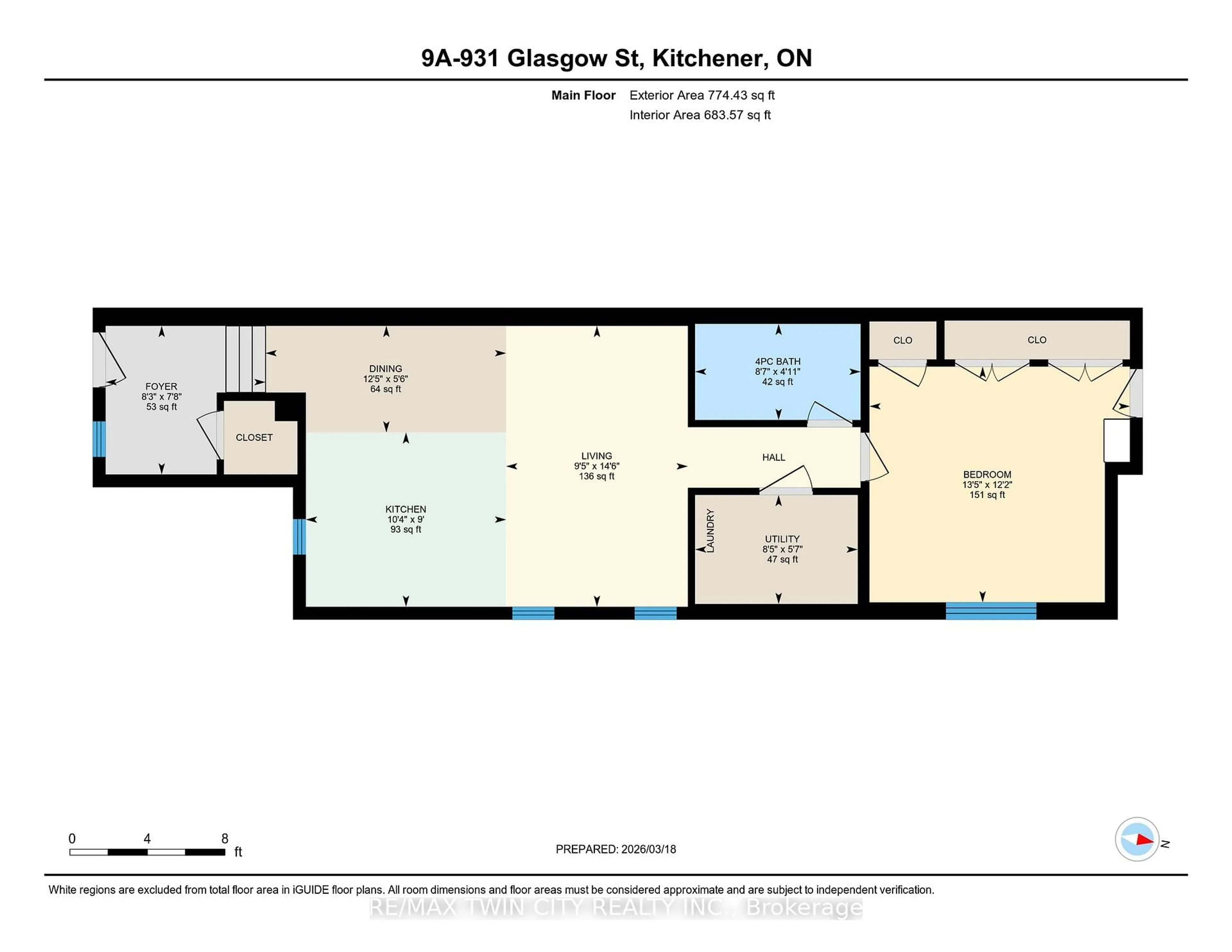 Floor plan for 931 Glasgow St #9A, Kitchener Ontario N2N 0B6