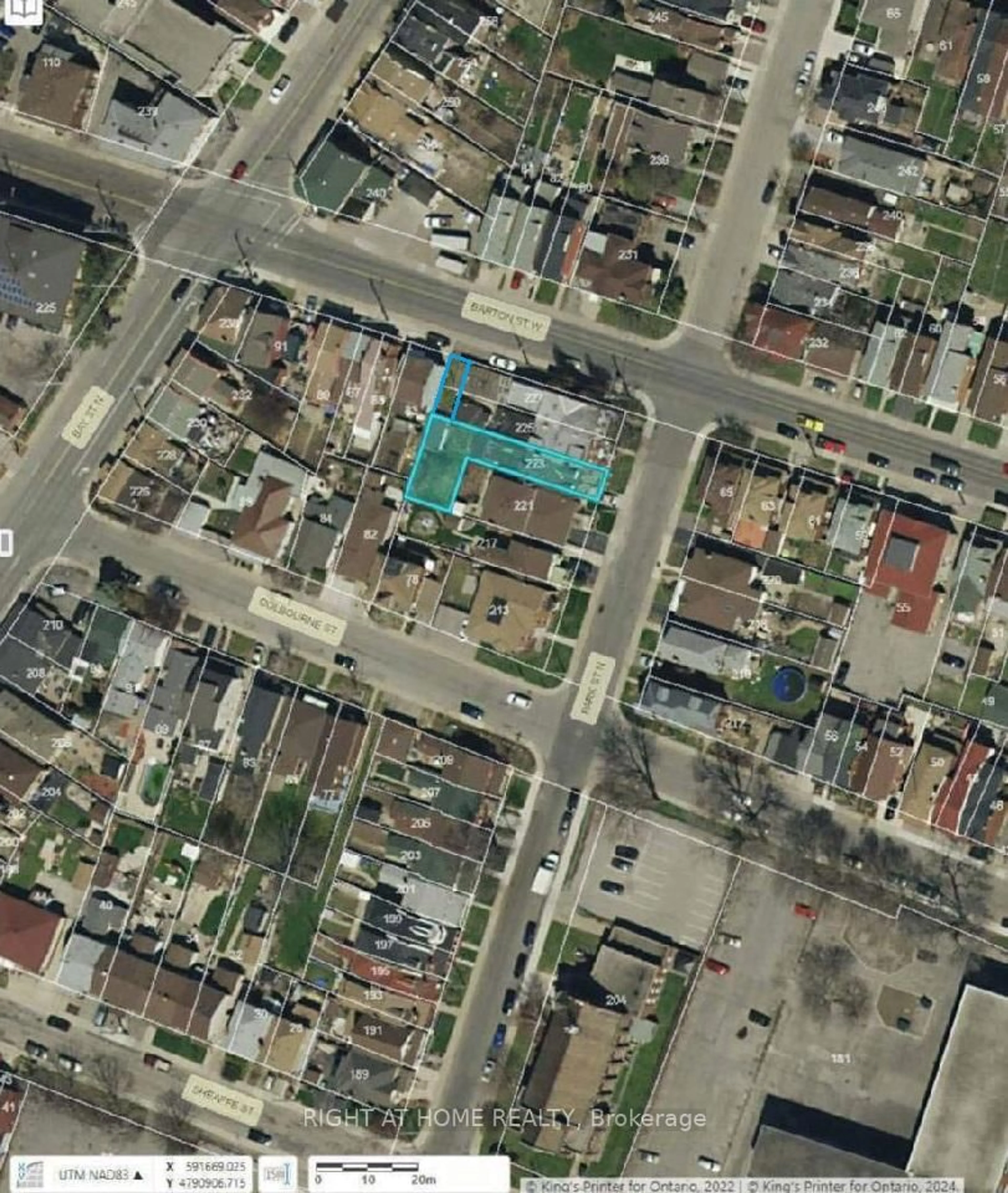 Picture of a map for 223 Park St, Hamilton Ontario L8R 2N9
