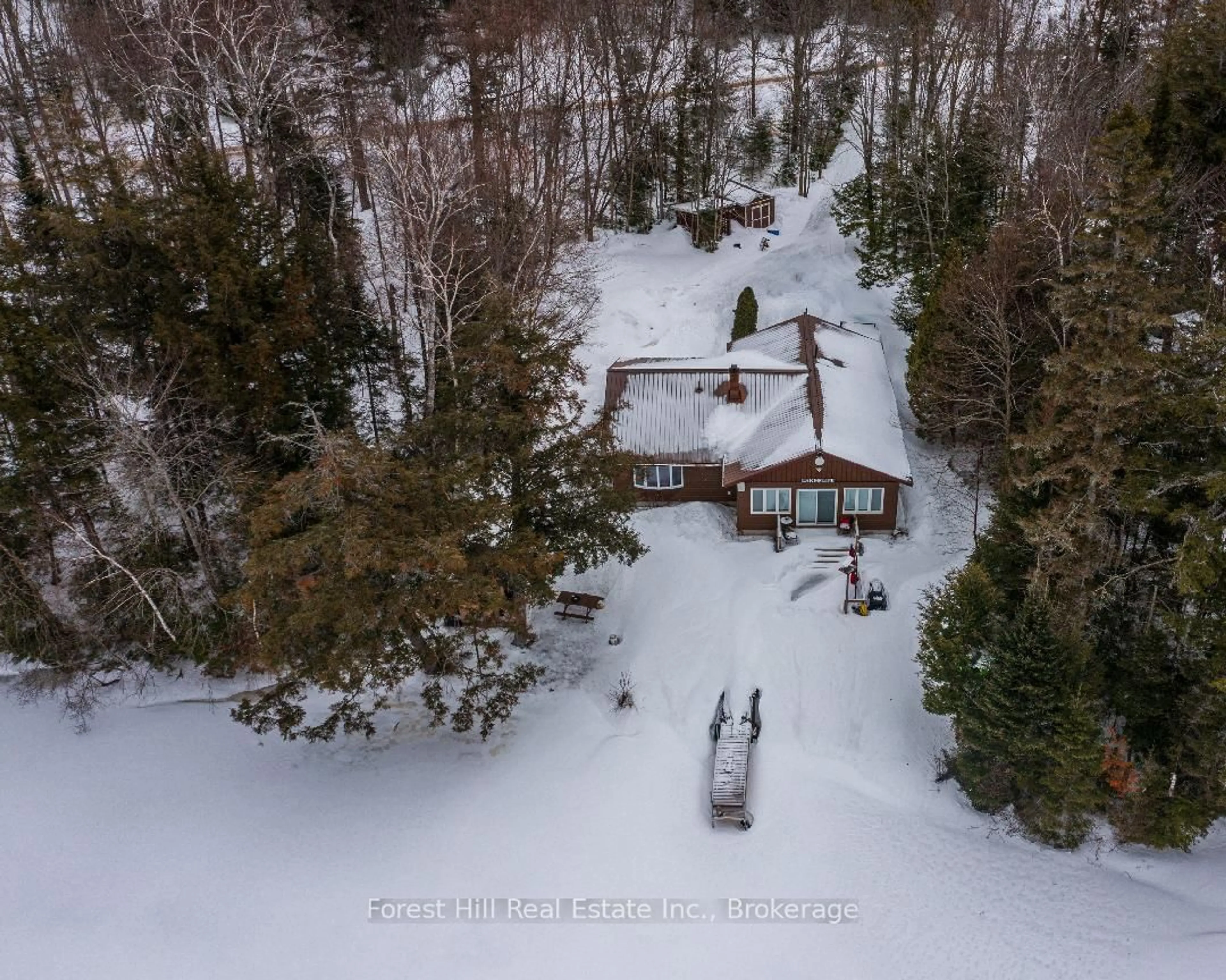 A pic from outside/outdoor area/front of a property/back of a property/a pic from drone, unknown for 436 Jim Young Rd, Machar Ontario P0A 1X0