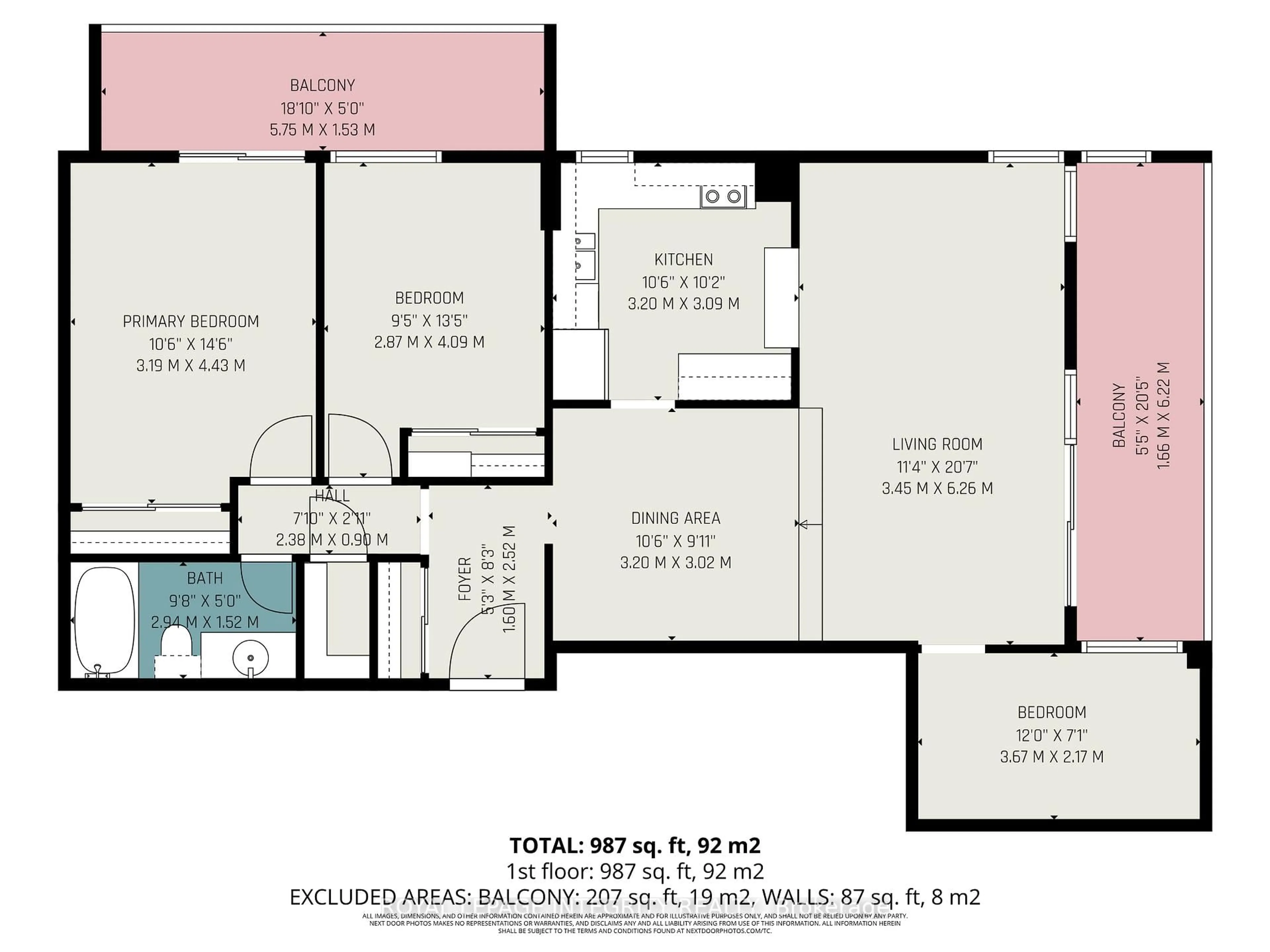 Floor plan for 1081 Ambleside Dr #906, Ottawa Ontario K2B 8C8