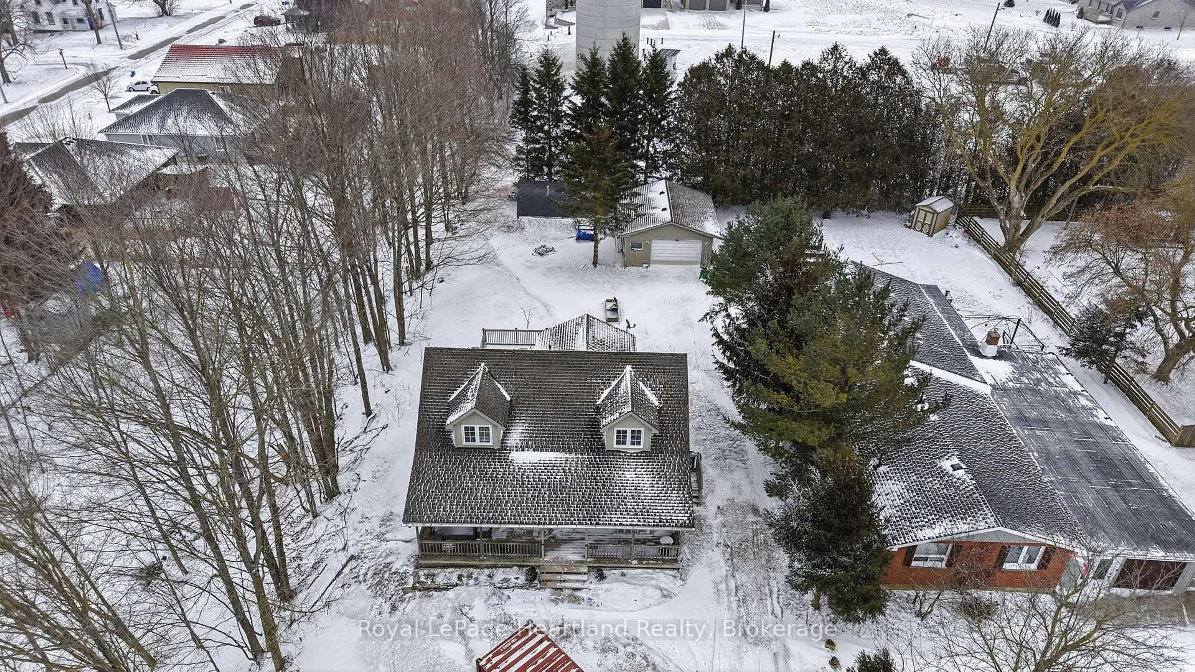 A pic from outside/outdoor area/front of a property/back of a property/a pic from drone, street for 25 JOHN St, Minto Ontario N0G 1M0