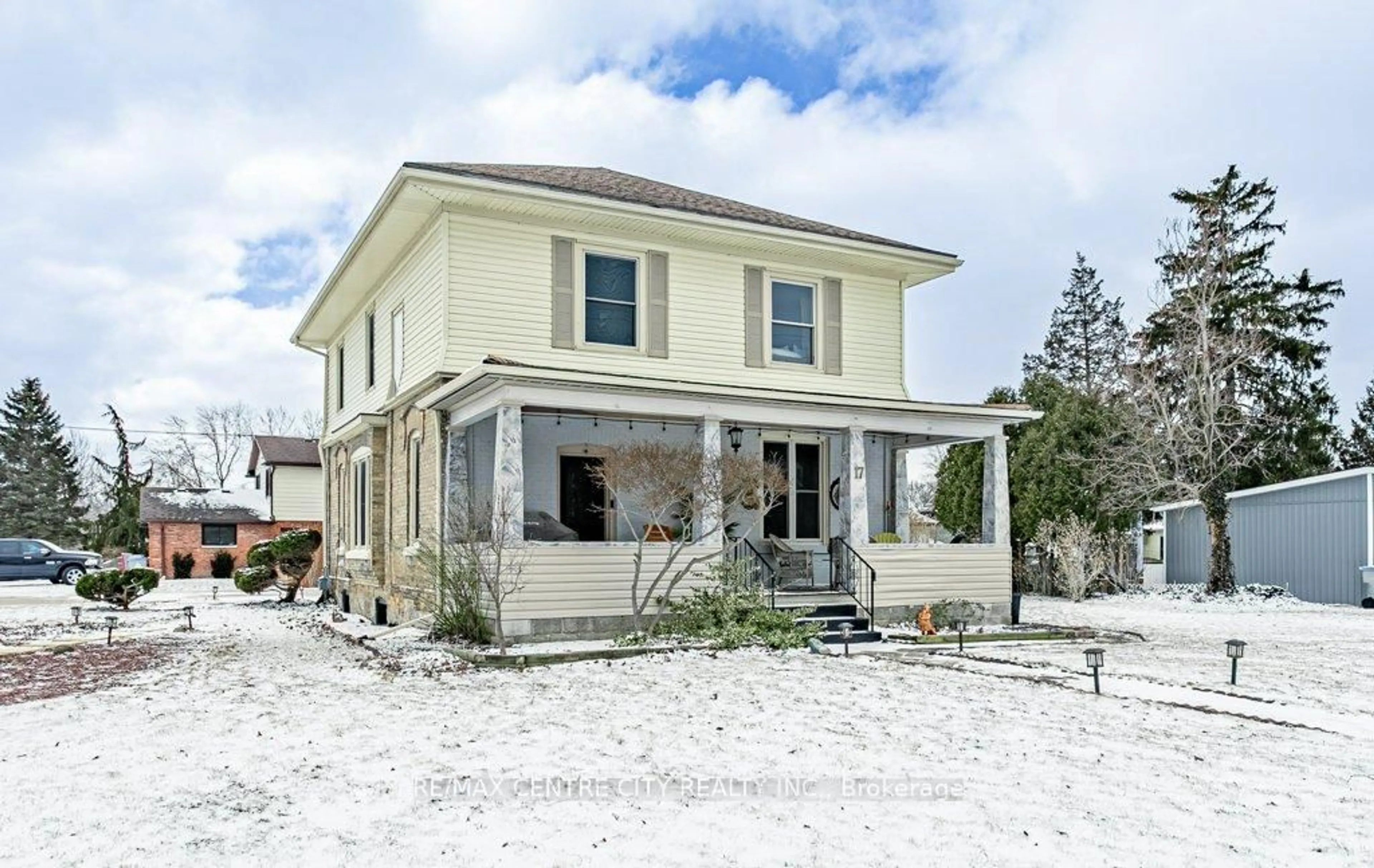 Home with vinyl exterior material, street for 17 Church St, Lambton Shores Ontario N0N 1J0