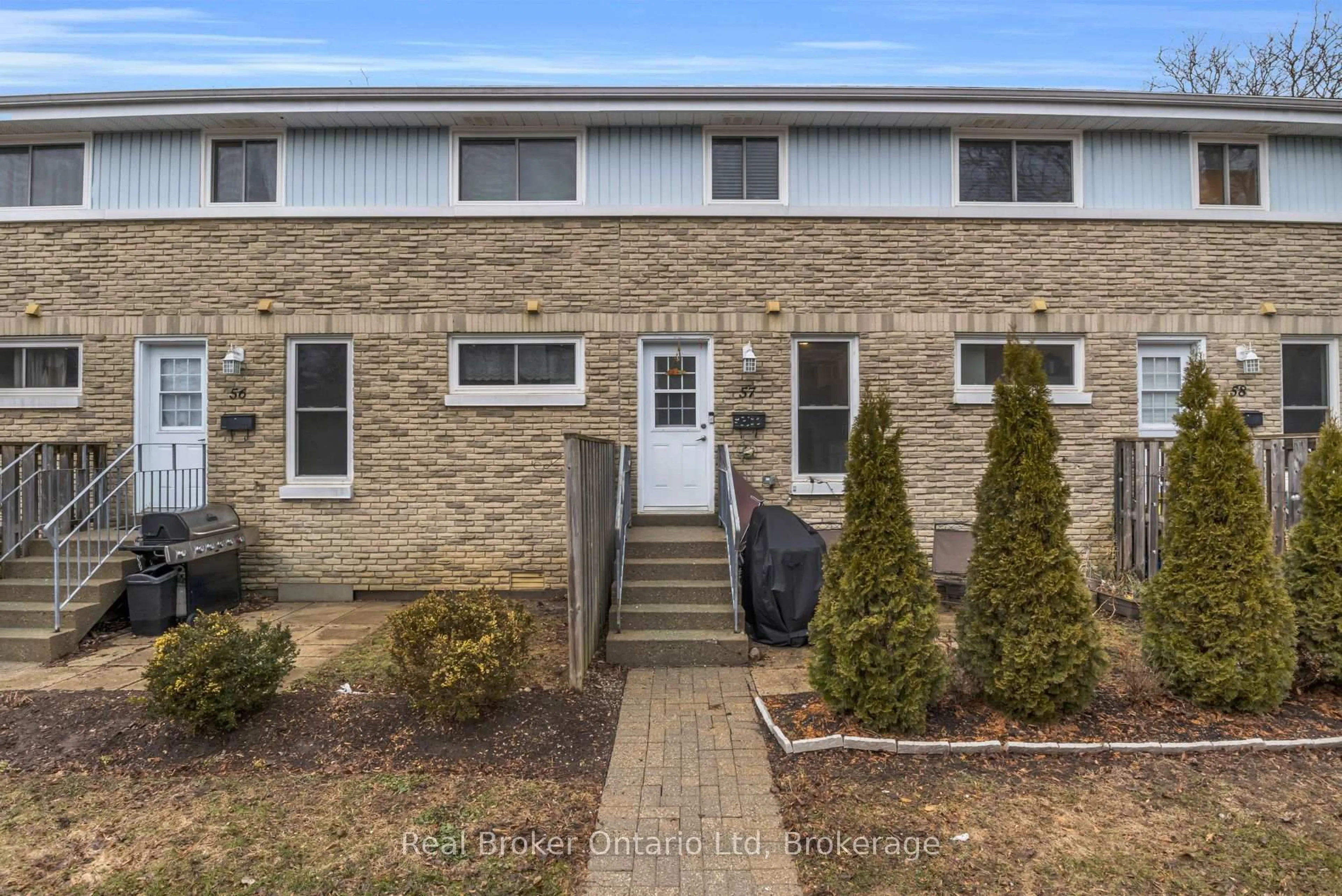Home with brick exterior material, street for 35 Breckenridge Dr #57, Kitchener Ontario N2B 3H5