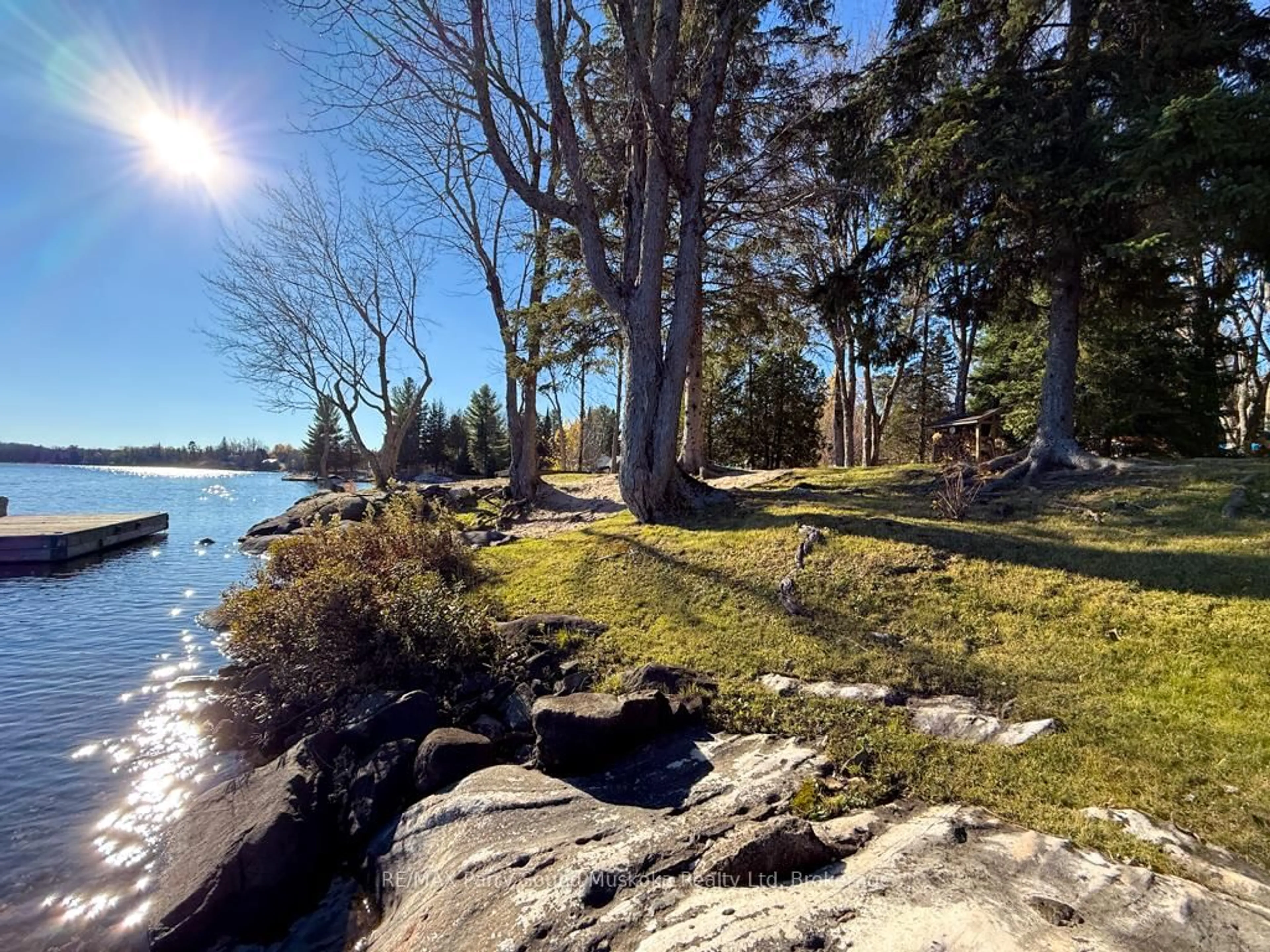 A pic from outside/outdoor area/front of a property/back of a property/a pic from drone, water/lake/river/ocean view for 30 Church St, Whitestone Ontario P0A 1G0