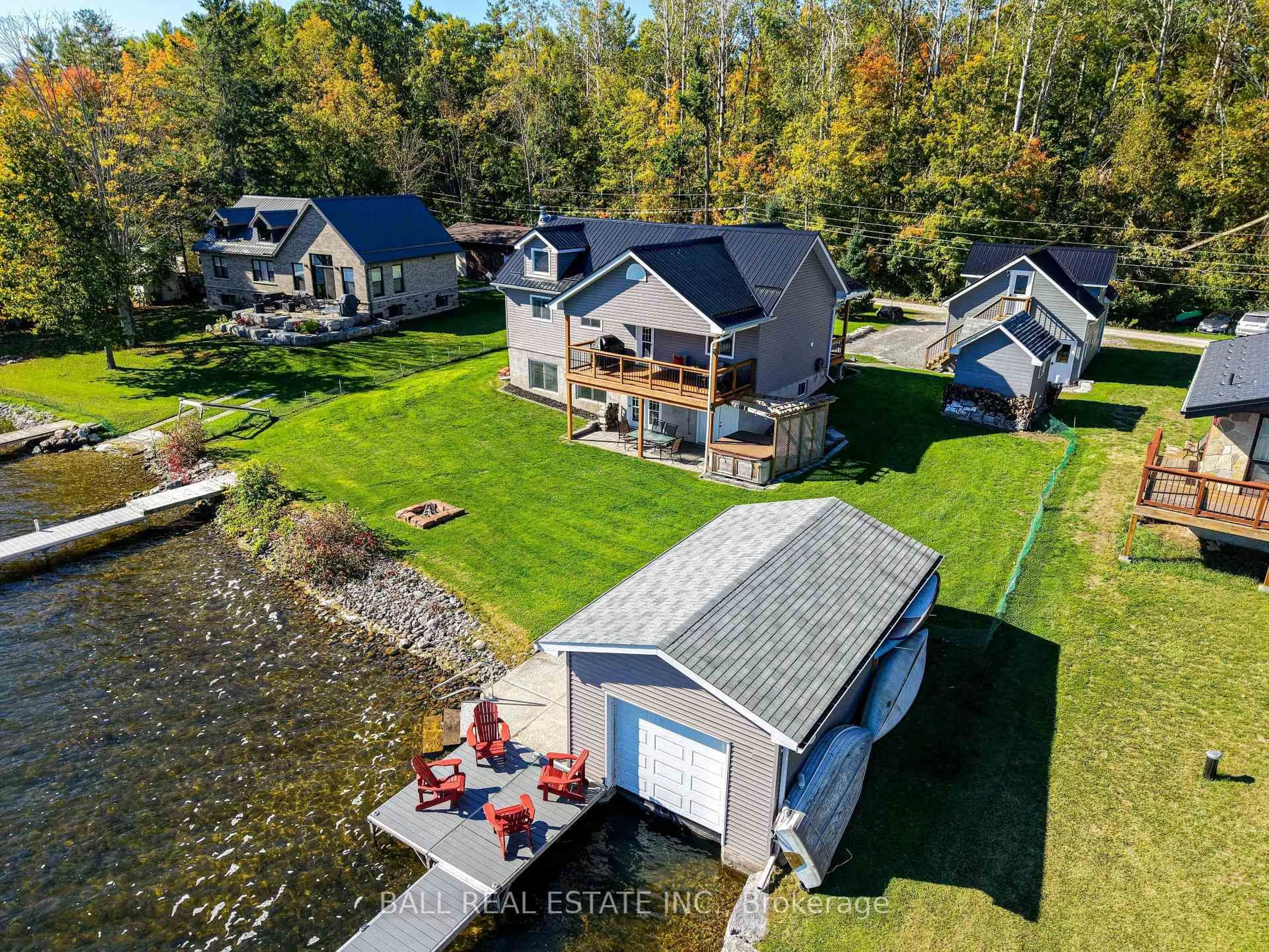 A pic from outside/outdoor area/front of a property/back of a property/a pic from drone, water/lake/river/ocean view for 2566 Fire Route 37, Selwyn Ontario K0L 2H0