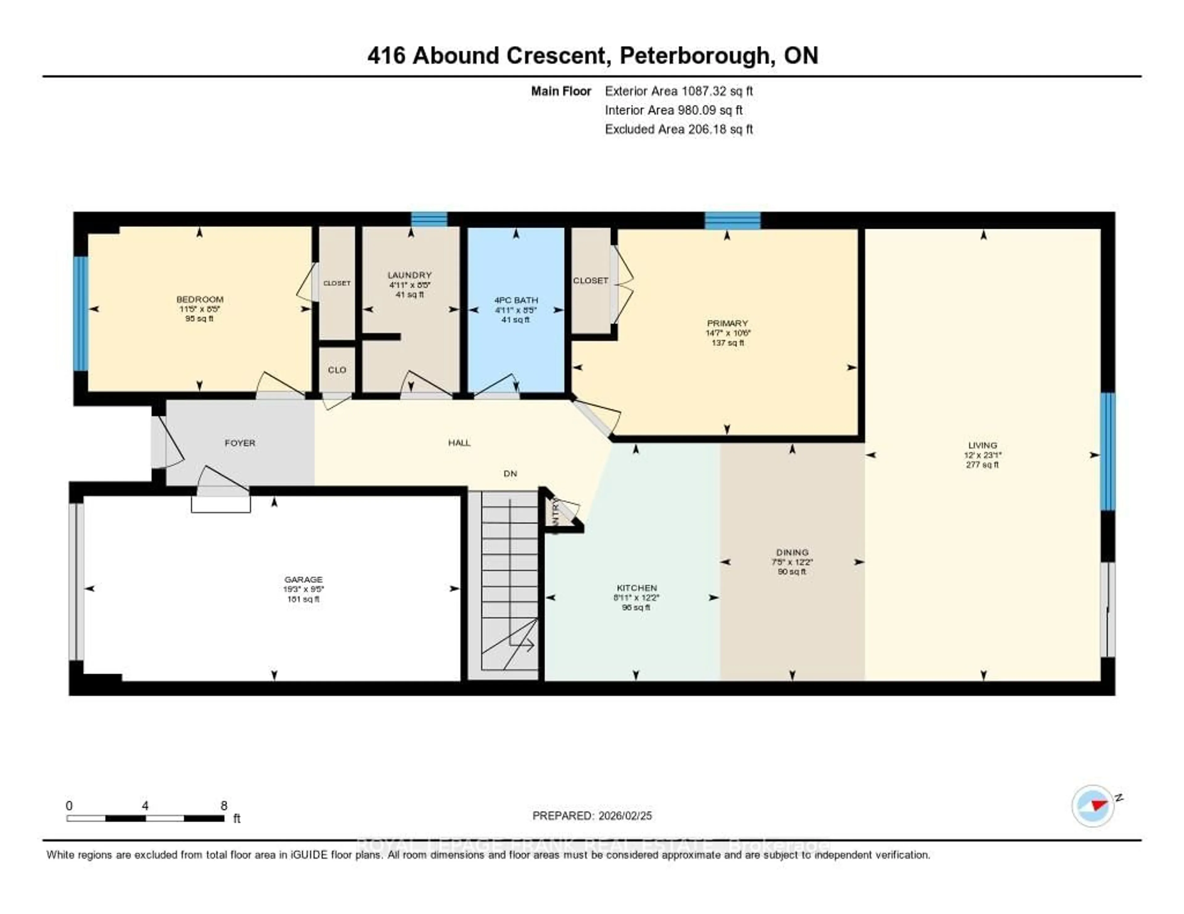 Floor plan for 416 Abound Cres, Peterborough Ontario K9J 8S2